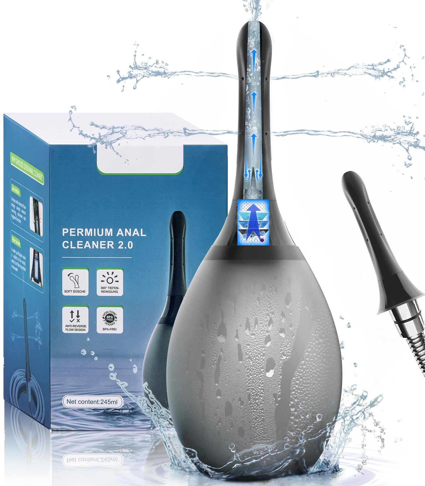 Onegreen Enema Douche Bulb Anti Back-Flow Portable Anal Douche Connected to Shower Hole OnegreenAu supplements