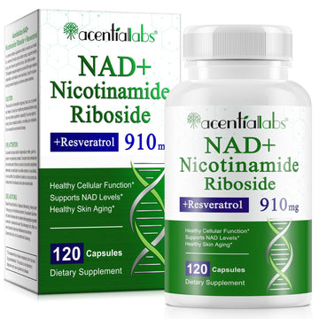 XINSZLIN NAD Supplement, NAD Nicotinamide Riboside Resveratrol 910mg, High Purity NAD Supplement for Healthy Cellular Function, Supports NAD Levels Healthy Skin Aging Dietary Supplement 120 Capsules XINSZLINAu supplements