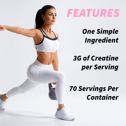 Creatine Supplement for Women's Booty Gains - Unflavored Micronized Creatine Peach PumpUS supplements