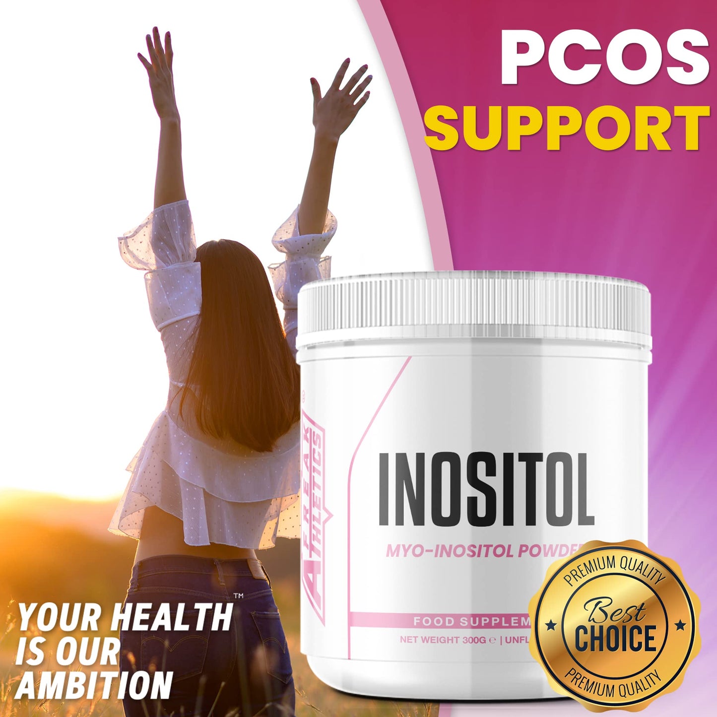 Inositol (Myo-Inositol) Powder 300g | Premium Myo Inositol Powder - Supports Women Freak AthleticsUS supplements