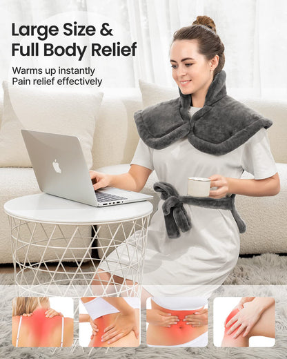 RENPHO Weighted Heating Pad for Back Pain Relief, FSA HSA Eligible, Electric Heat Pads RENPHOUS supplements