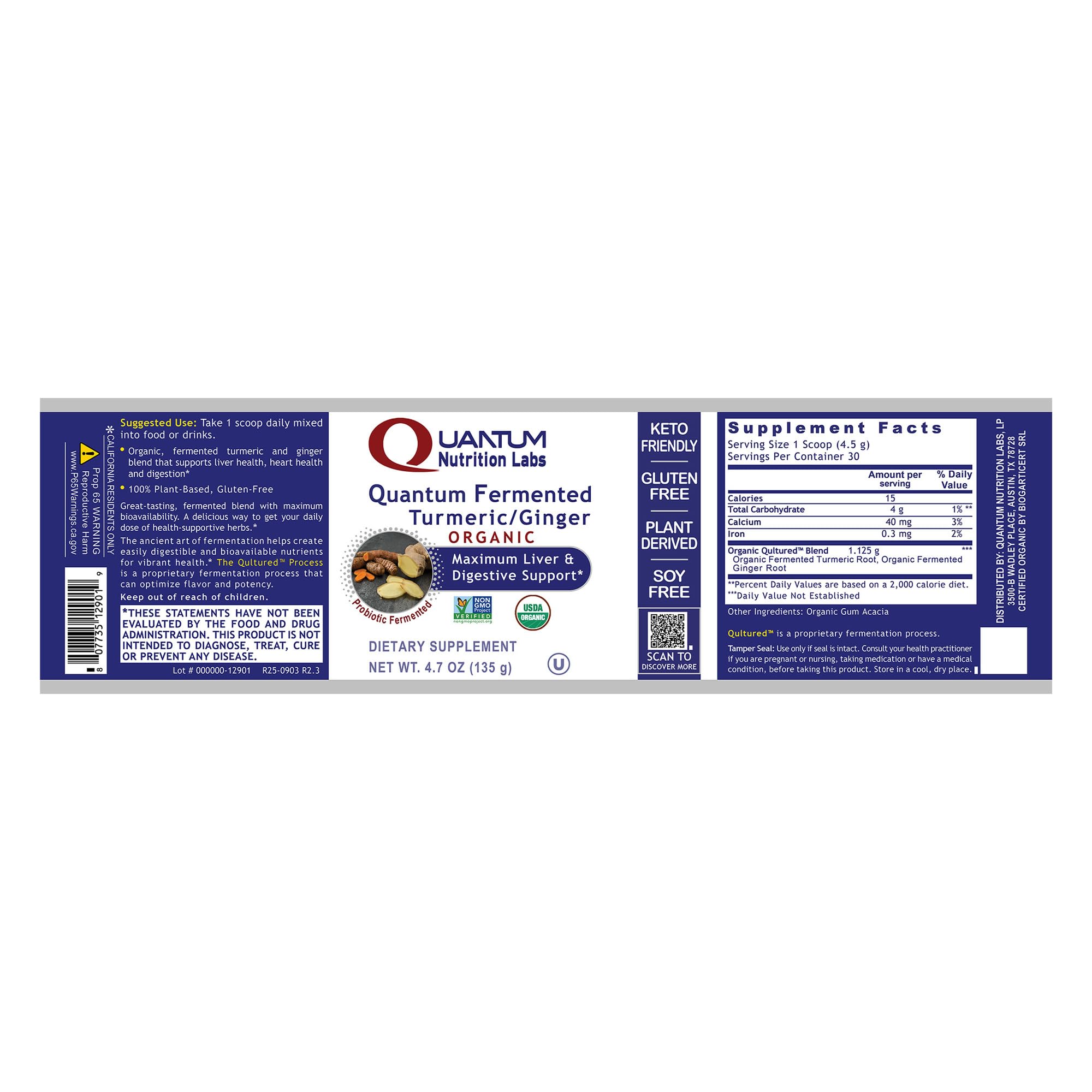 Premier Research Labs Premier Fermented Turmeric/Ginger Root - Probiotic Fermented Turmeric & Ginger Powder Supplement, Active Curcuminoids, Herbal Supplement - 4.7 Oz Premier Research LabsAu supplements