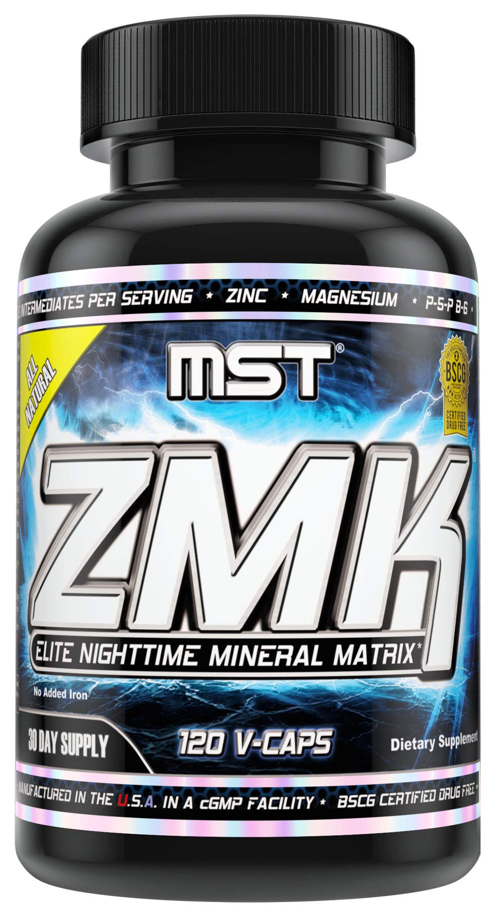MST ZMK (Zinc & Magnesium as Krebs Chelates (as Citrate, Fumarate, Malate, Succinate, Alpha-Keto-Glutarate. With Mineral Support Blend & Trace Minerals. Support ATP, Sleep, Muscle Recovery, 120 V Caps MSTAu supplements
