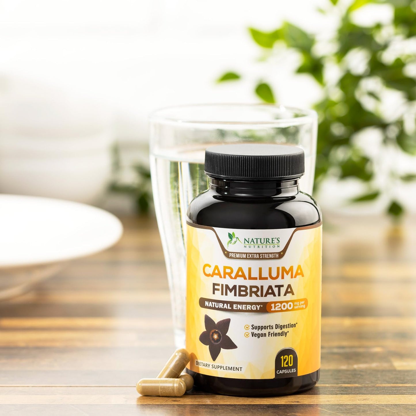 Pure Caralluma Fimbriata Extract Highly Concentrated 1200mg - Natural Endurance Support Nature's NutritionUS supplements