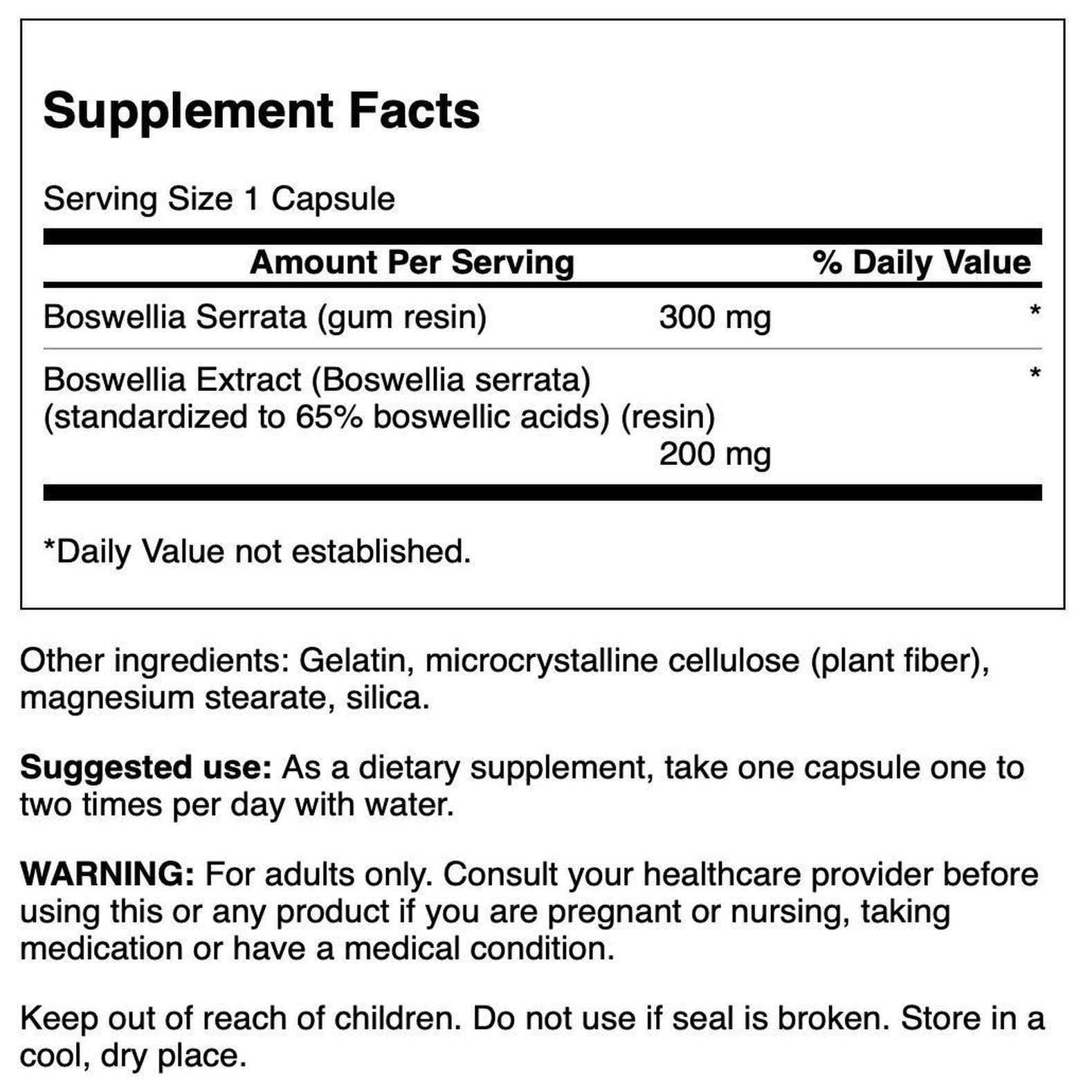 Swanson Boswellia Serrata - Whole Herb & Standardized Extract 120 Caps (2 Pack) SwansonAu supplements