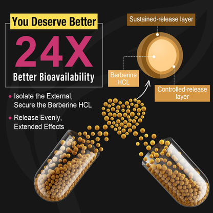 Berberine Supplement 1200mg Berberine HCL - High Bioavailability Microbeadlet CanarataUS supplements