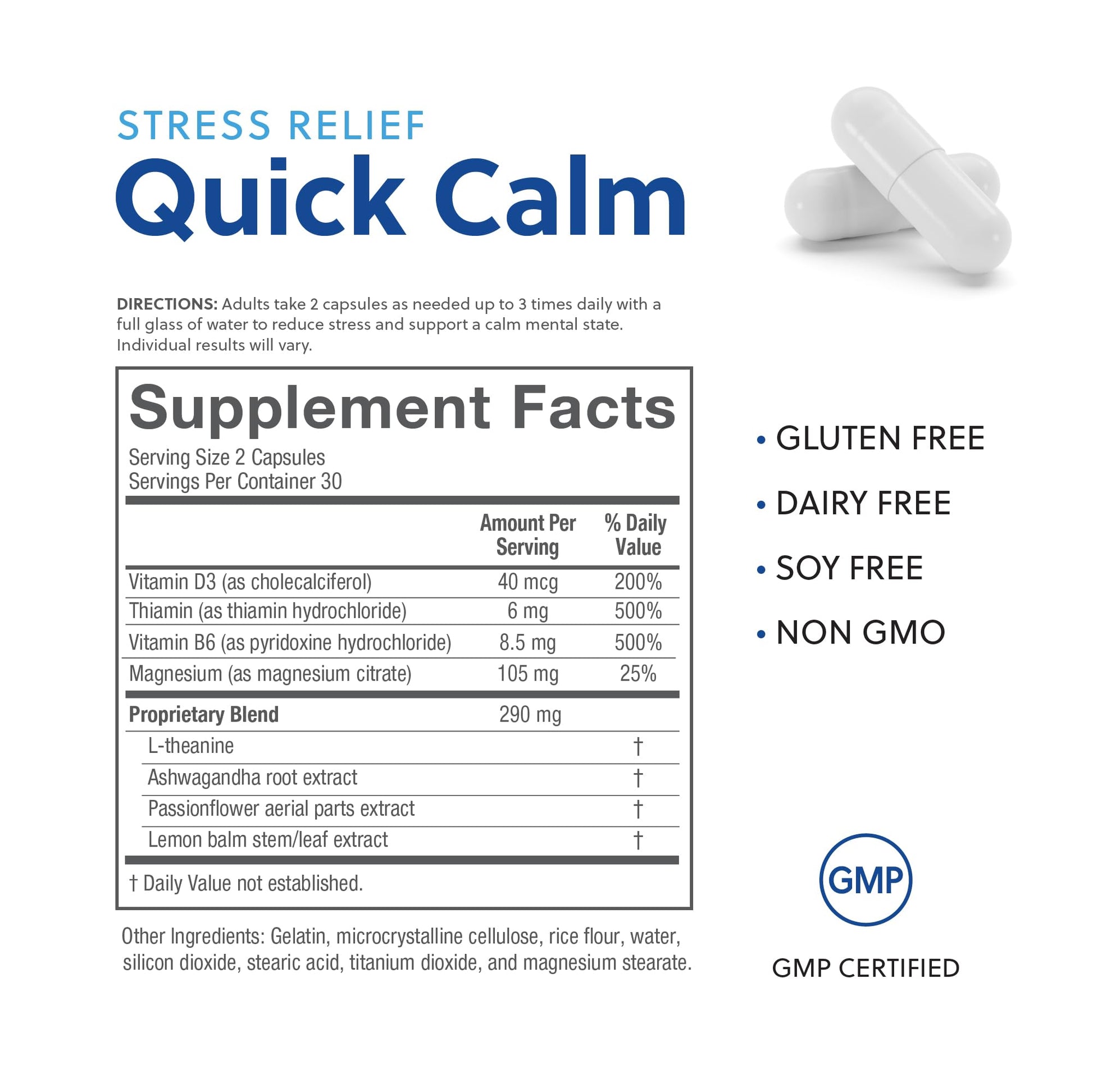 Relacore Quick Calm Mood Support Supplement with Ashwagandha, L-Theanine, Rapid Stress Relief and Relaxation – Cortisol Supplement - 60 ct RelacoreAu supplements
