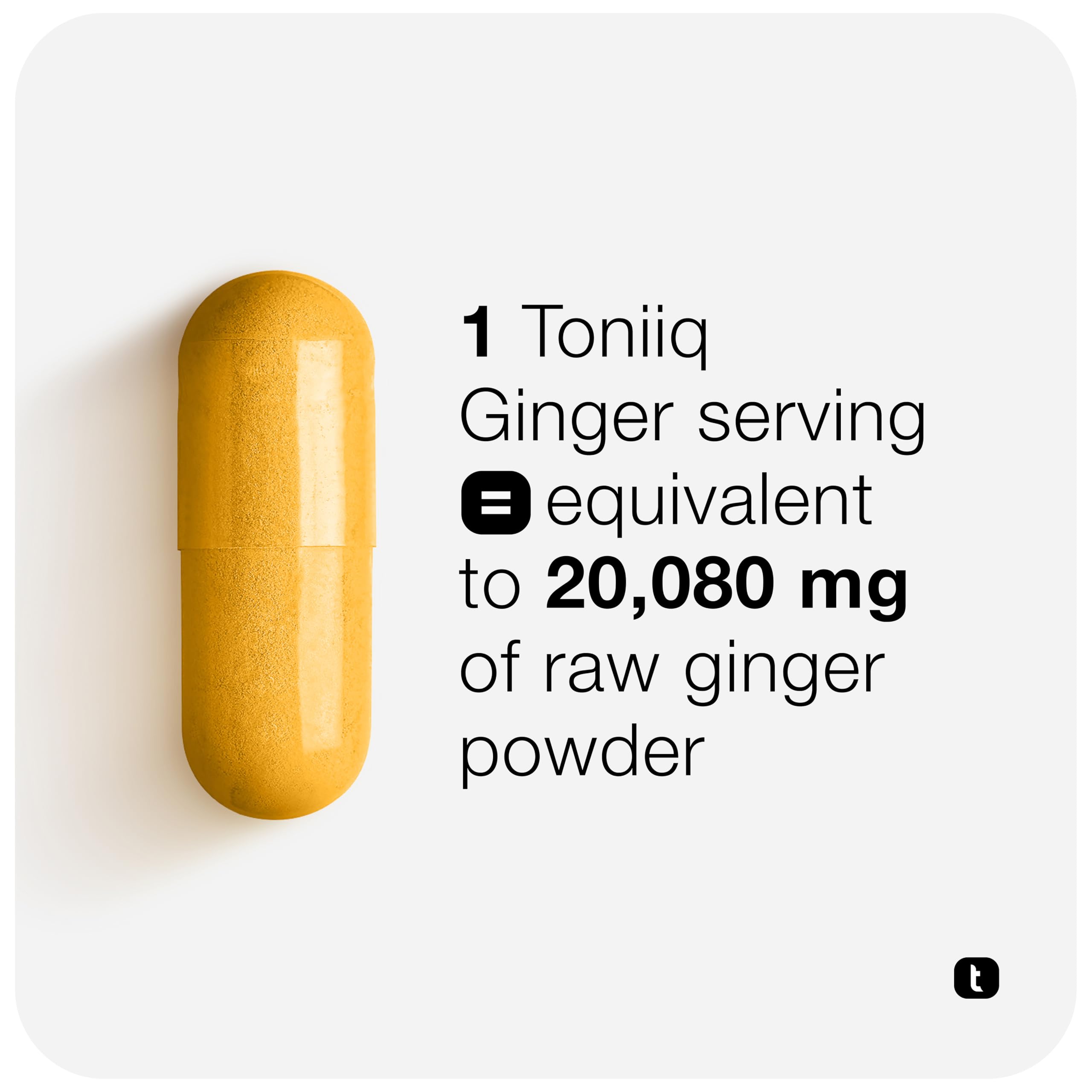 Toniiq Ginger Root Capsules – Ultra High Potency 25:1 Extract with 20% Gingerols – with Curcumin & Black Pepper for Synergy – Lab Tested – 60 Capsules ToniiqAu supplements