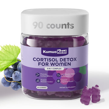 Cortisol Supplements for Women, Lower Cortisol for Women, Cortisol Gummies with Ashwagandha, Magnesium, L-Theanine, Phosphatidylserine, Vitamin, Relaxation, Focus, Sugar-Free, Vegan, 90 Count KumuoKeolAu supplements