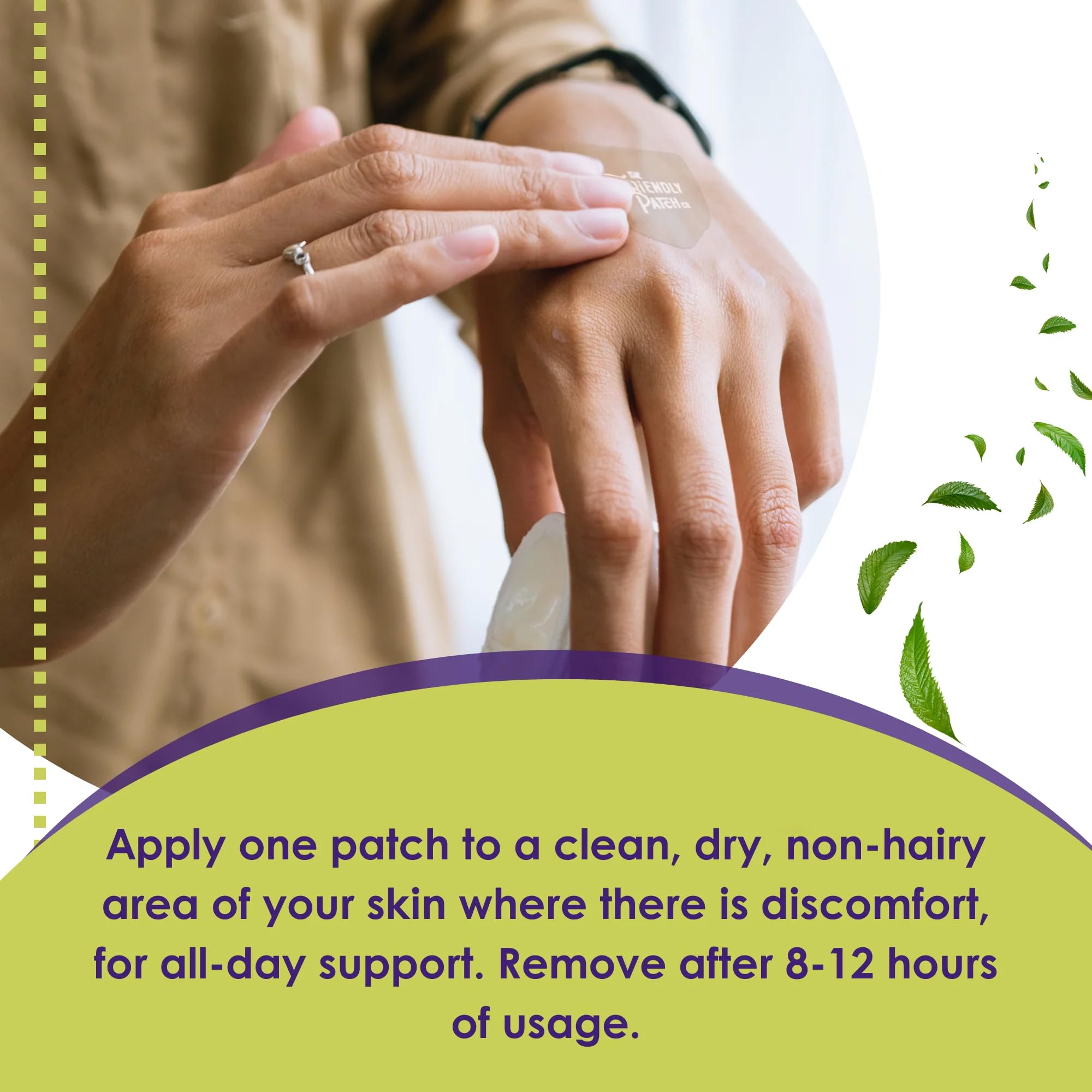 Relief Day Patch - Arnica, White Willow Bark, Saffron & Peppermint for Soreness and discomfort for Women and Men The Friendly Patch CO.Au supplements