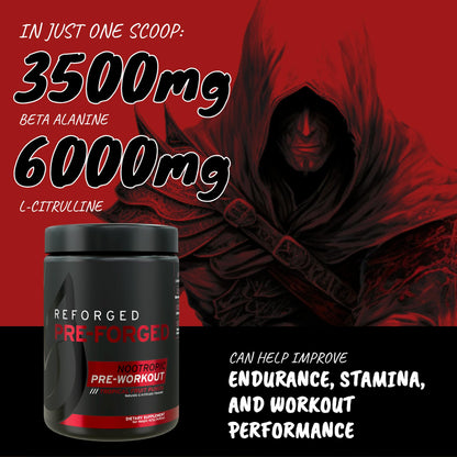 Reforged Pre-Forged L Theanine Pre Workout Powder Drink | Nootropic Nitric Oxide Energy ReforgedUS supplements
