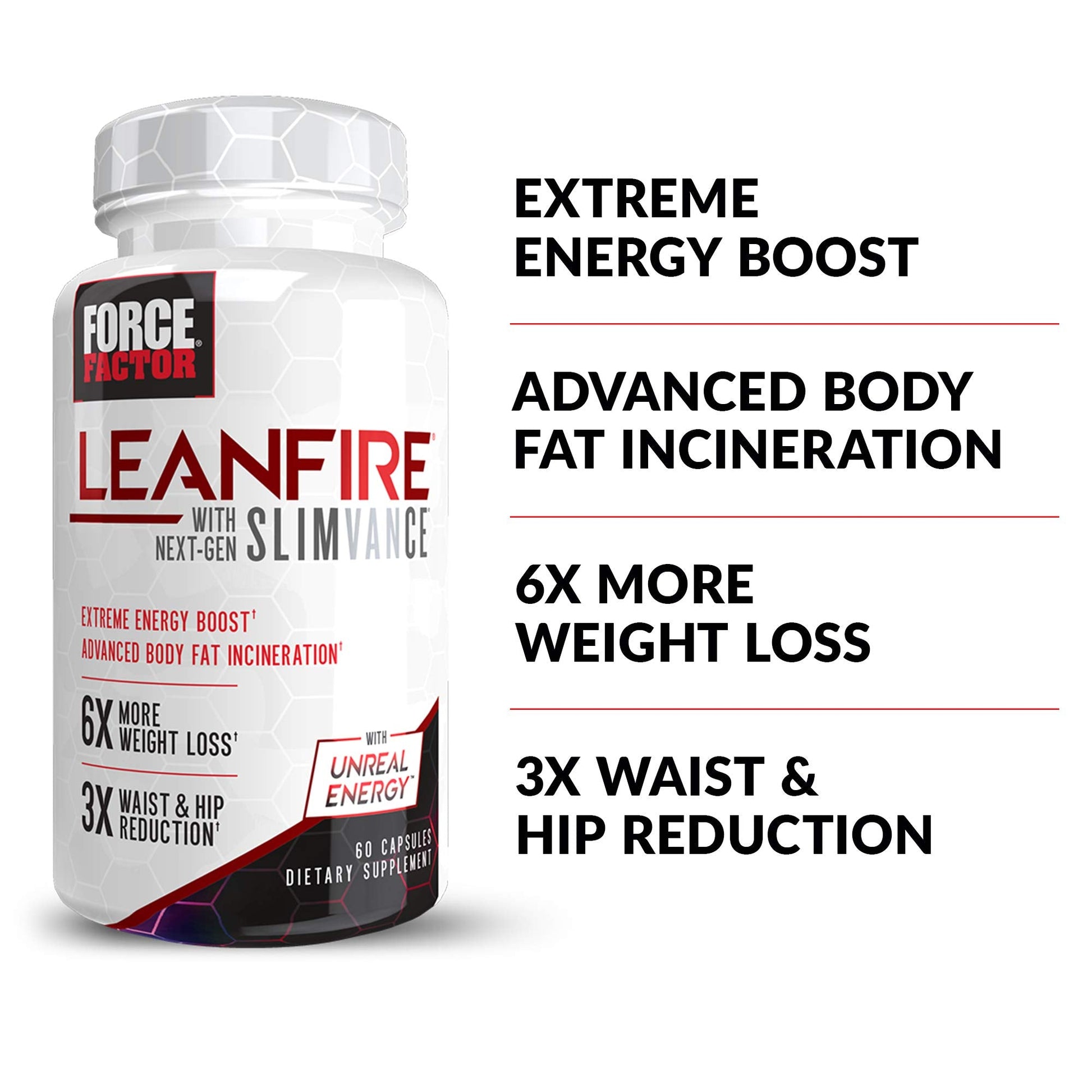 FORCE FACTOR LeanFire with Next-Gen SLIMVANCE Advanced Thermogenic Fat Burner Force FactorAu supplements