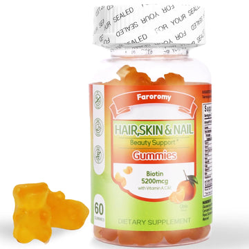 Faroromy Multivitamin Gummies for Adult 5200mcg Biotin, Citrus Flavored Daily Multivitamins with Vitamins A, C, D3, E, B6 and B12 FaroromyAu supplements