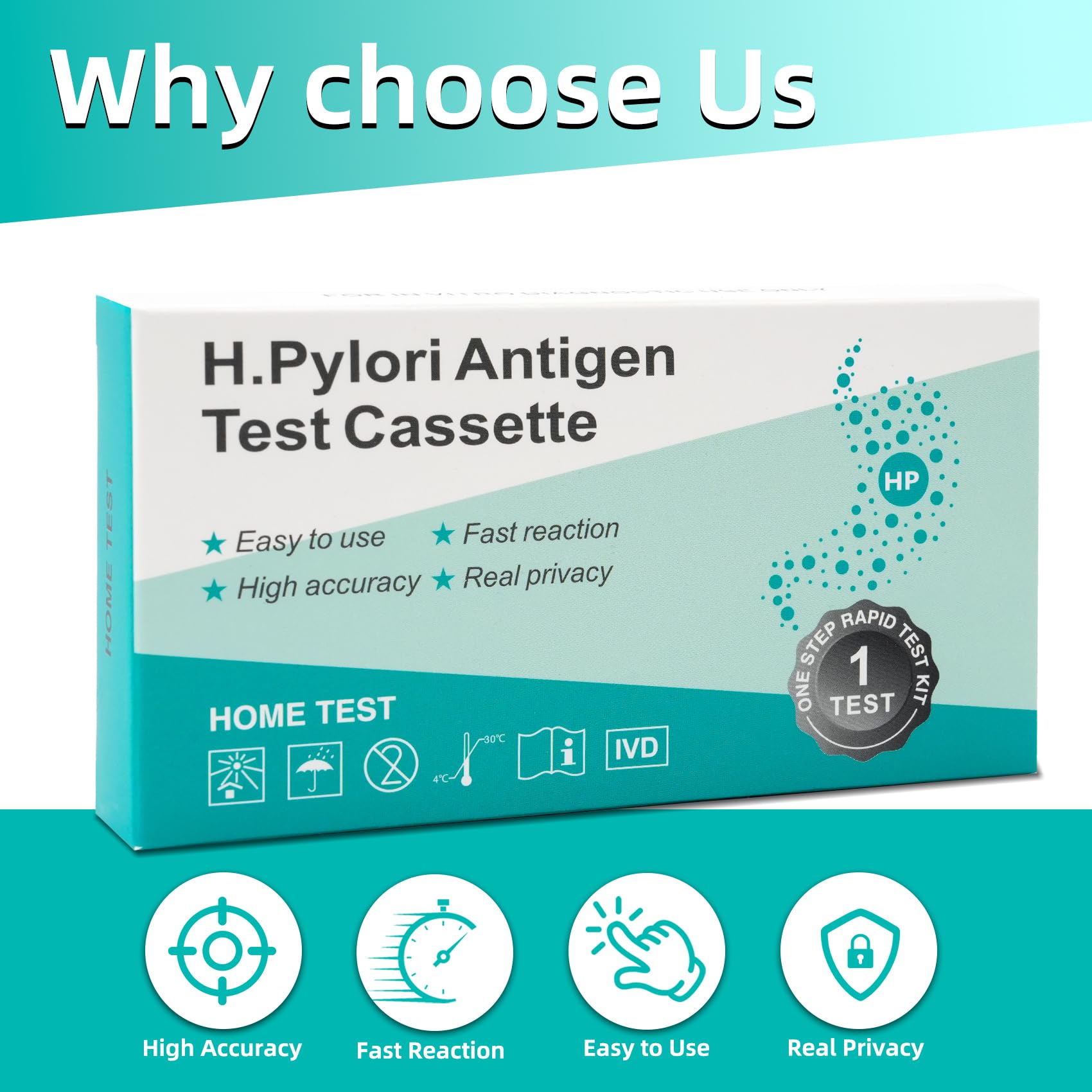 H. Pylori Helicobacter Pylori Stool 3 Test Kit, 10-15 Minutes, Highly Accurate, Easy to Use, Home Testing, No Lab Visit Required EvuioasAu supplements