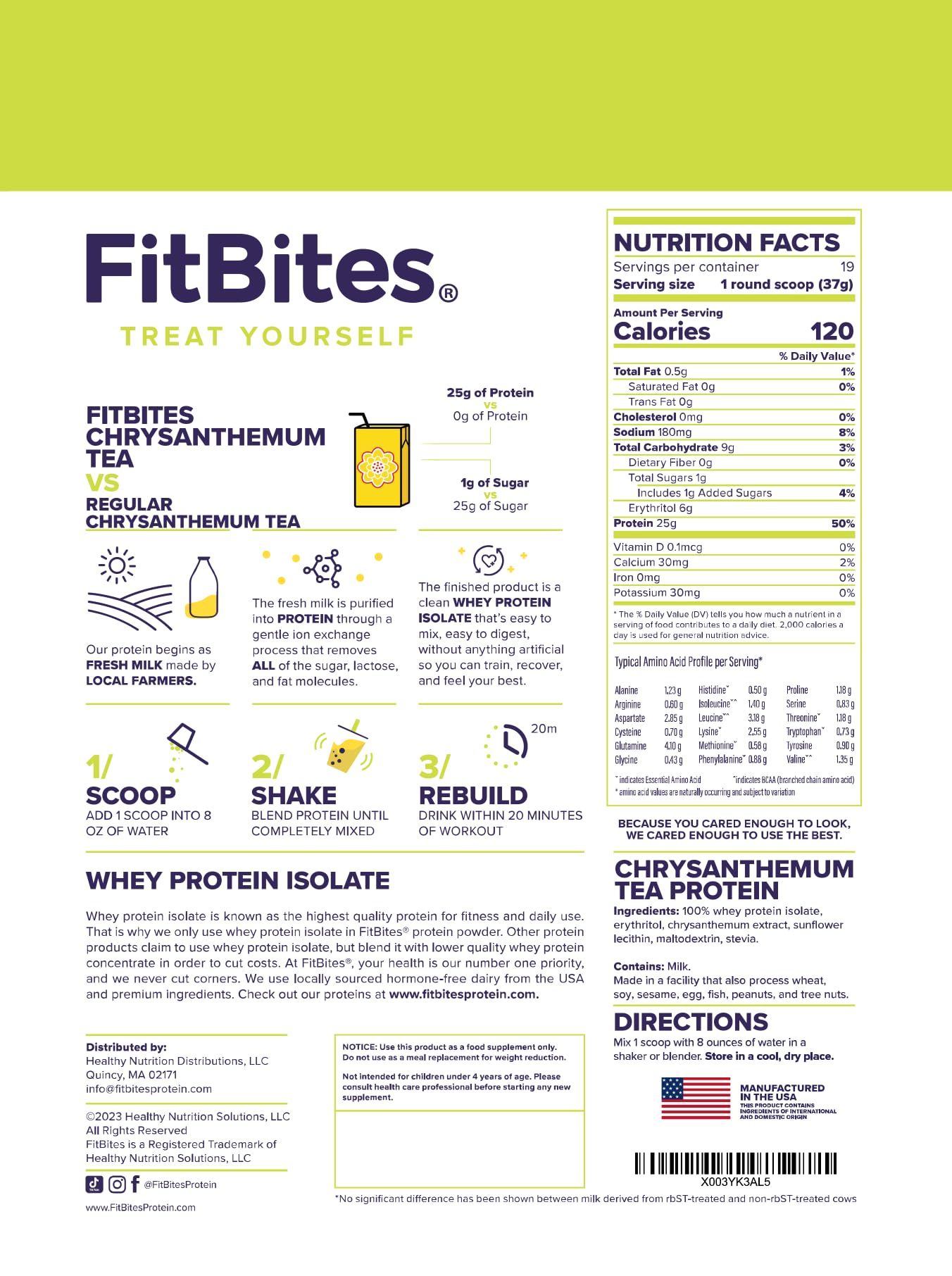 FitBites Whey Protein Isolate (Chrysanthemum Tea) FitBitesAu supplements