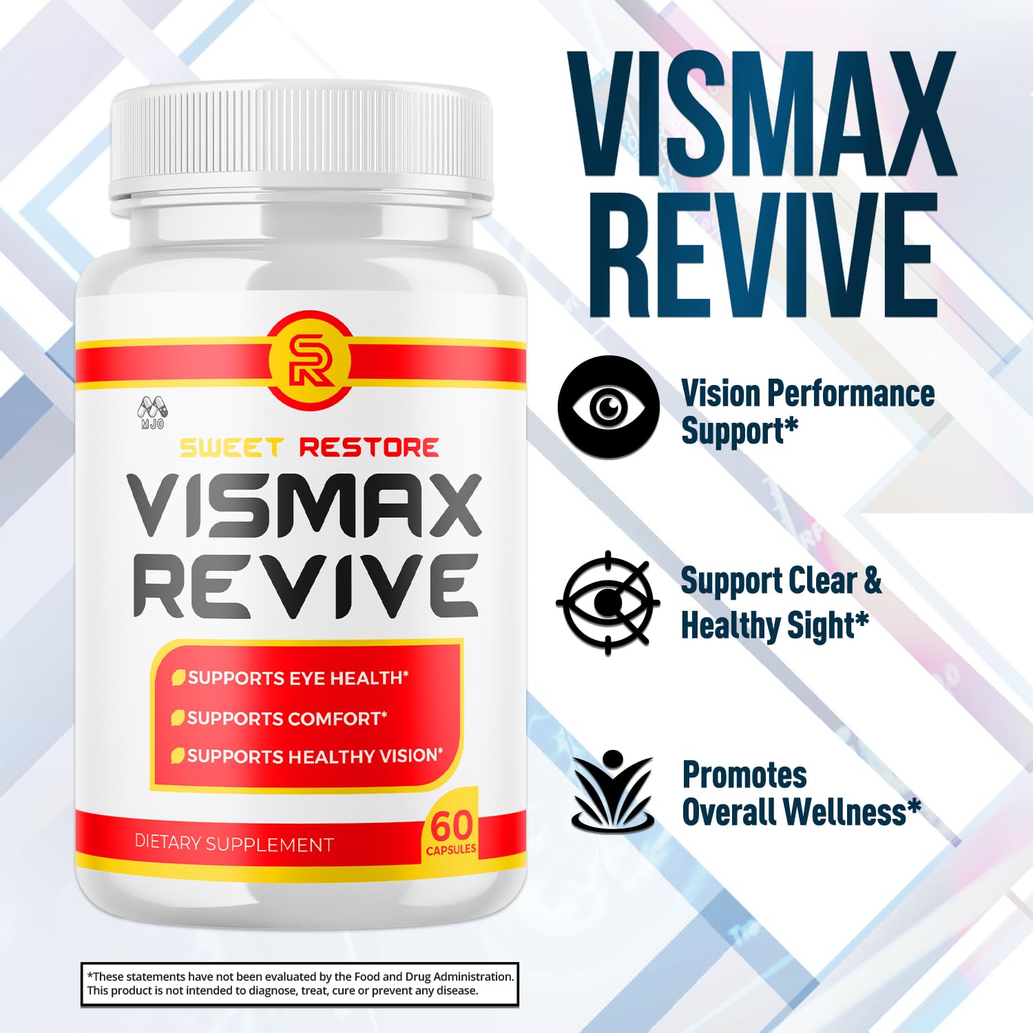 Vismax Revive Capsules, Official VismaxRevive Vision Support Supplement with All Natural Ingredients, Advanced Eye Health Formula and Vision Vitamin Supporting Wellness Naturally (60 Capsules) MJOAu supplements