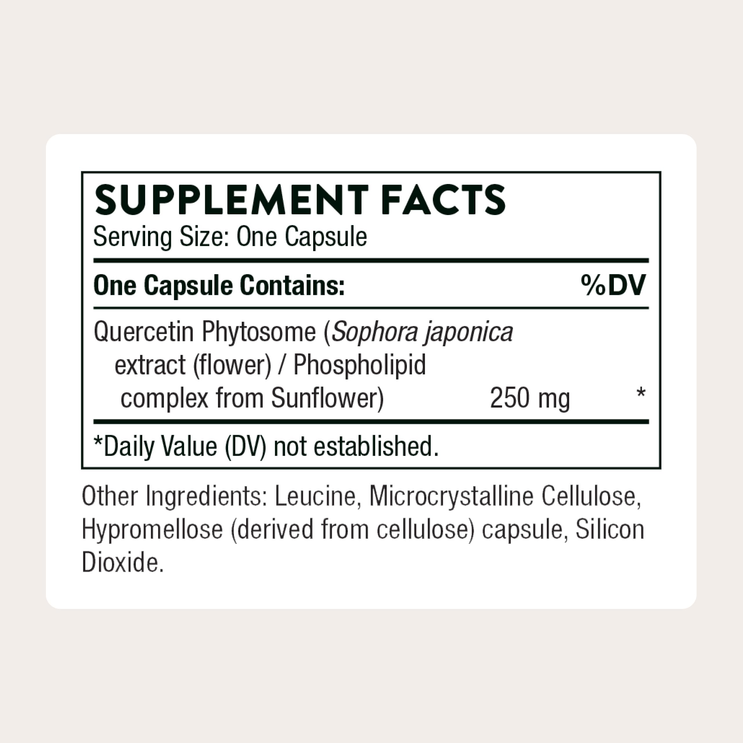 THORNE - Quercetin Phytosome - Exclusive Phytosome Complex for Immune Health, Respiratory Support & Seasonal Allergy Relief* - 60 Servings THORNEAu supplements