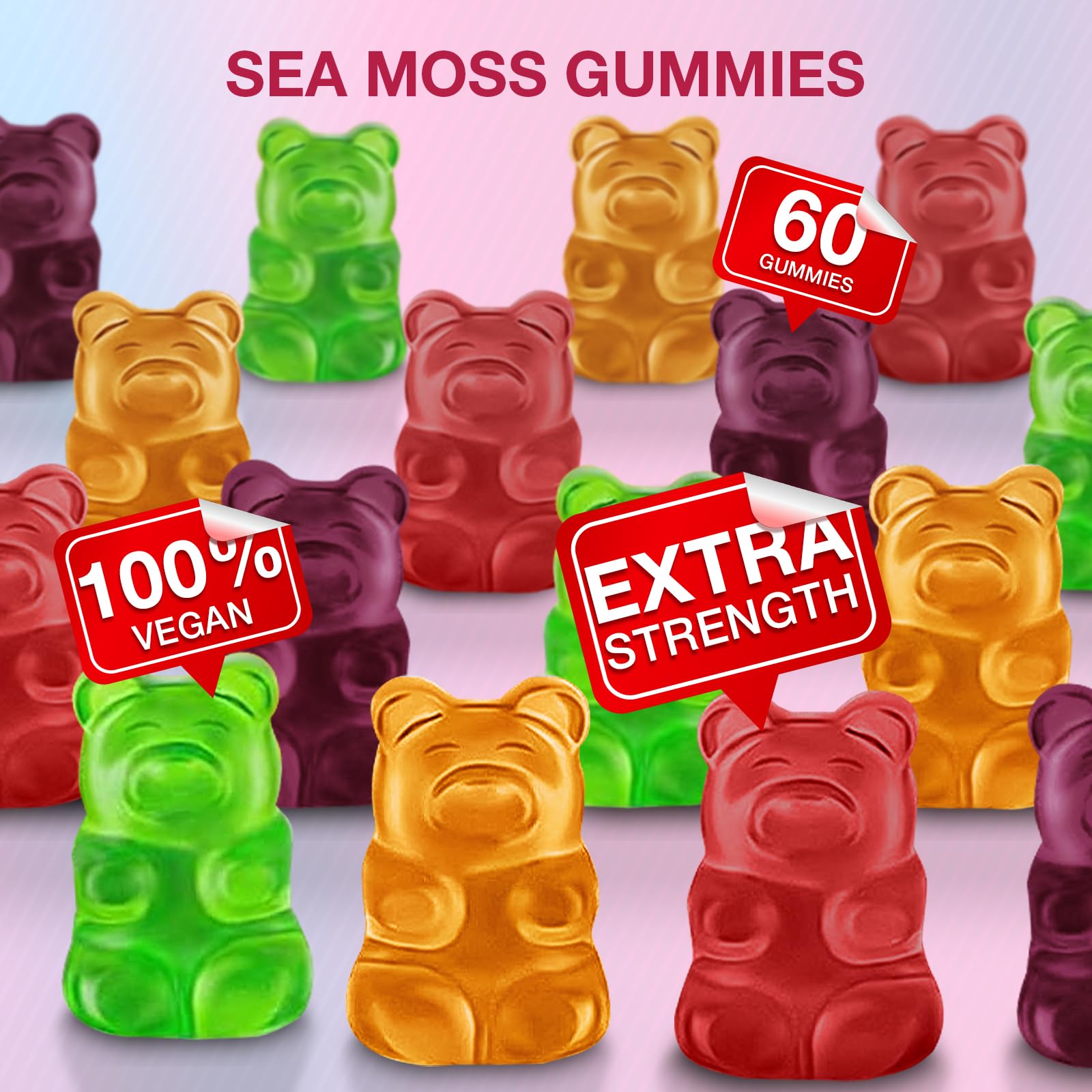 MSLOTAL Irish Sea Moss Gummies with Ashwagandha Bladderwrack and Burdock Root - Natural Irish Seamoss Supplement for Thyroid, Energy, Immune Support - 60 Vegan Gummy MSLOTALAu supplements
