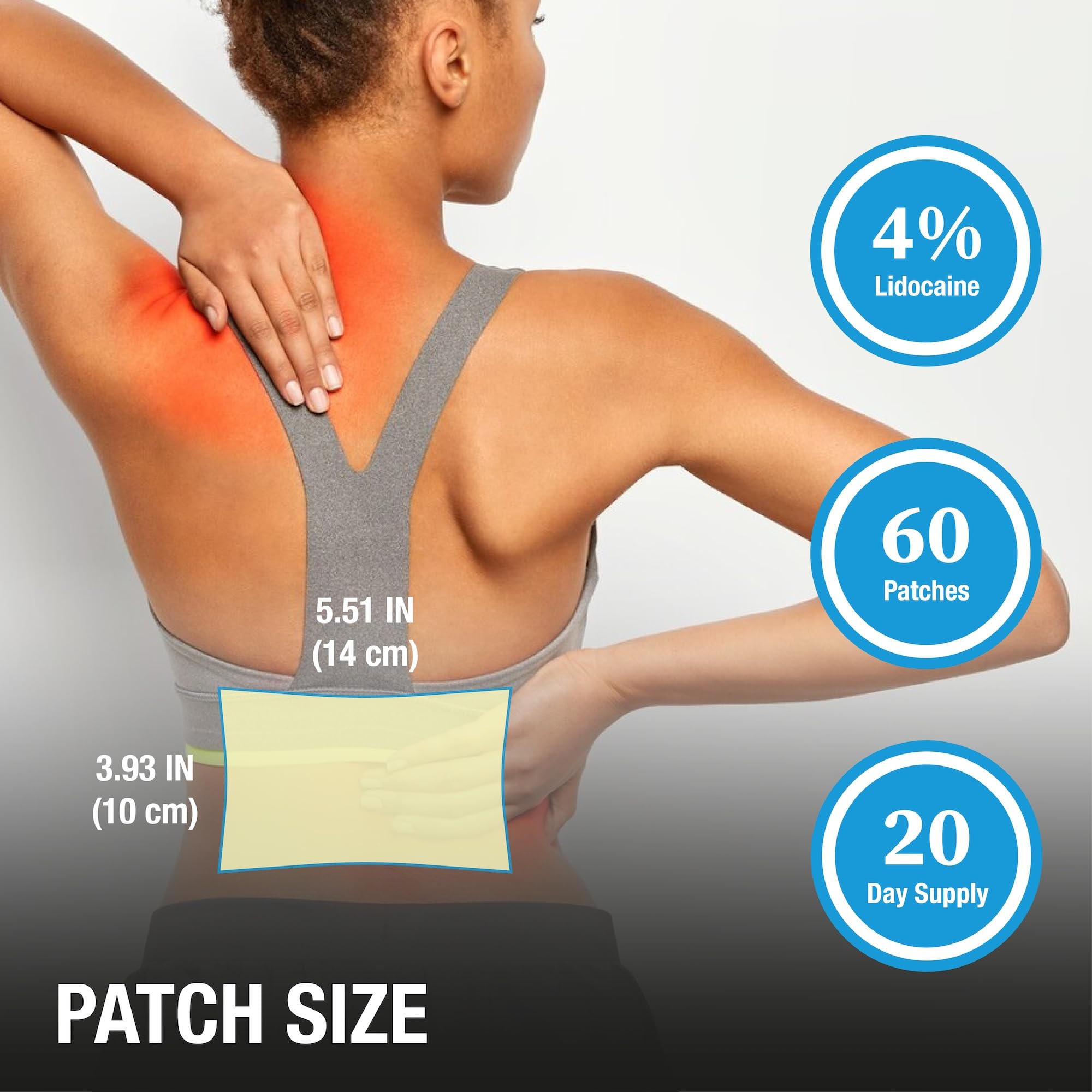 Puregen Labs Lidocaine 4% Numbing Patch - Total 60 Patches Maximum Strength | Fast Acting Temporary Relief of Aches | Back, Neck, Shoulders, Elbows and Knees P Puregen LabsAu supplements