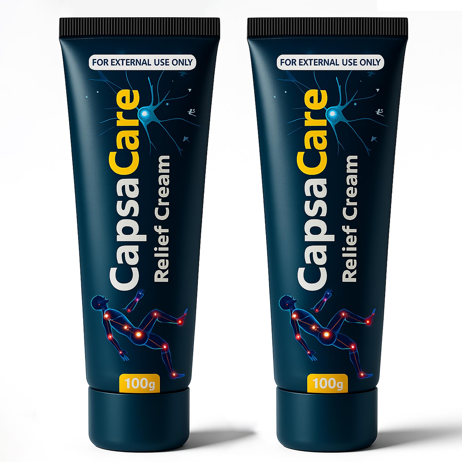 CapsaCare Neuropathy Relief Cream - with Capsaicin & Arnica, Menthol for Muscle & Joint Comfort, Fast Absorbing Formula for Feet, Hands, Legs, and Waist (2Pcs) MCArthurAu supplements