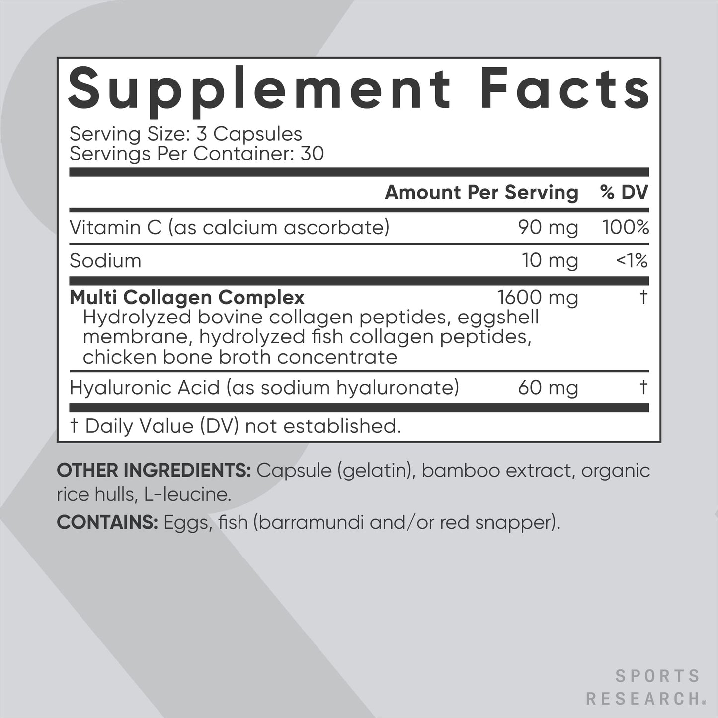 Sports Research Multi Collagen Pills (Type I, II, III, V, X) Hydrolyzed Collagen Peptides Sports ResearchUS supplements