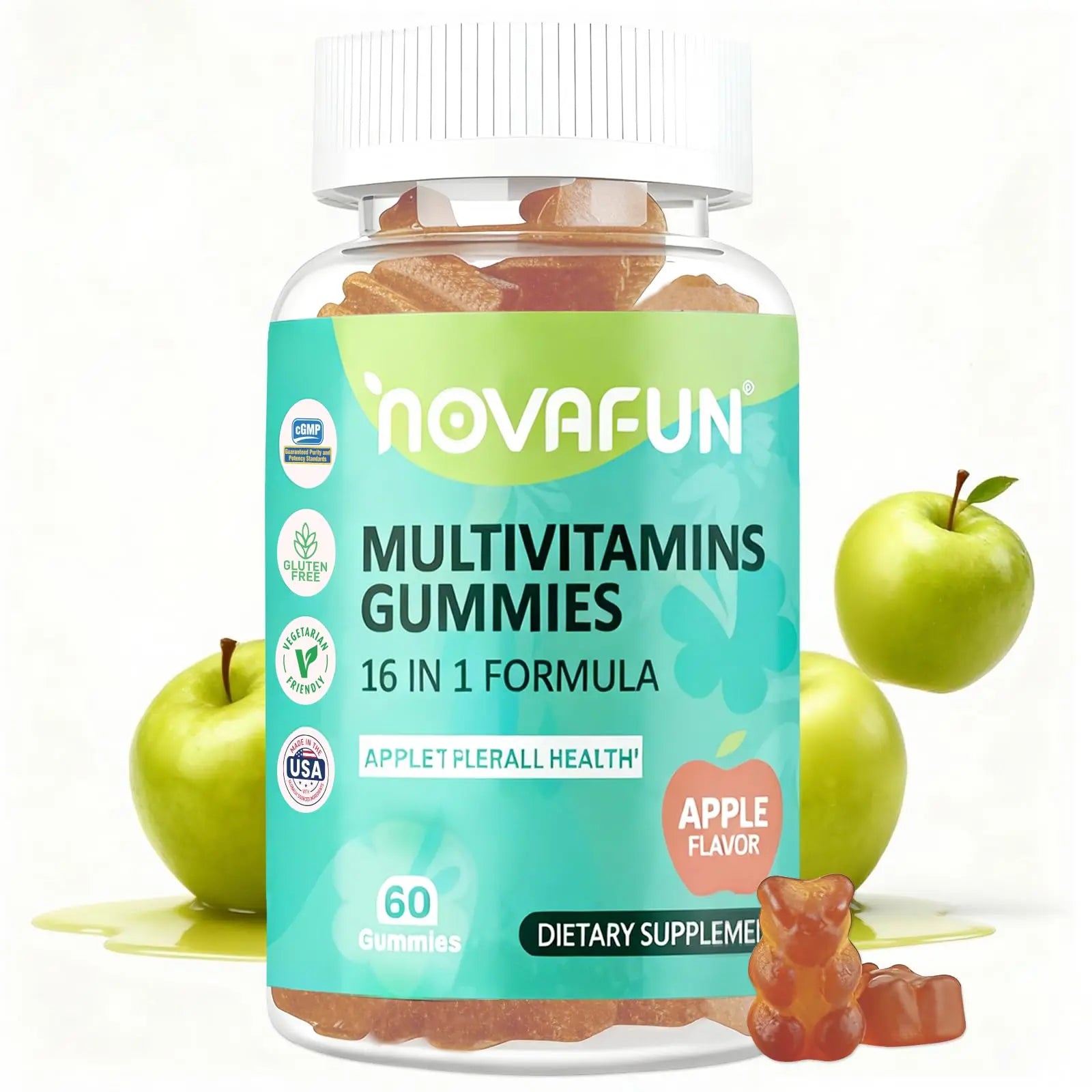 Novafun Multivitamin Gummies,16-in-1 Multi Vitamin Supplements for Women, Men & Kids, Essential Vitamins & Minerals NovafunAu supplements