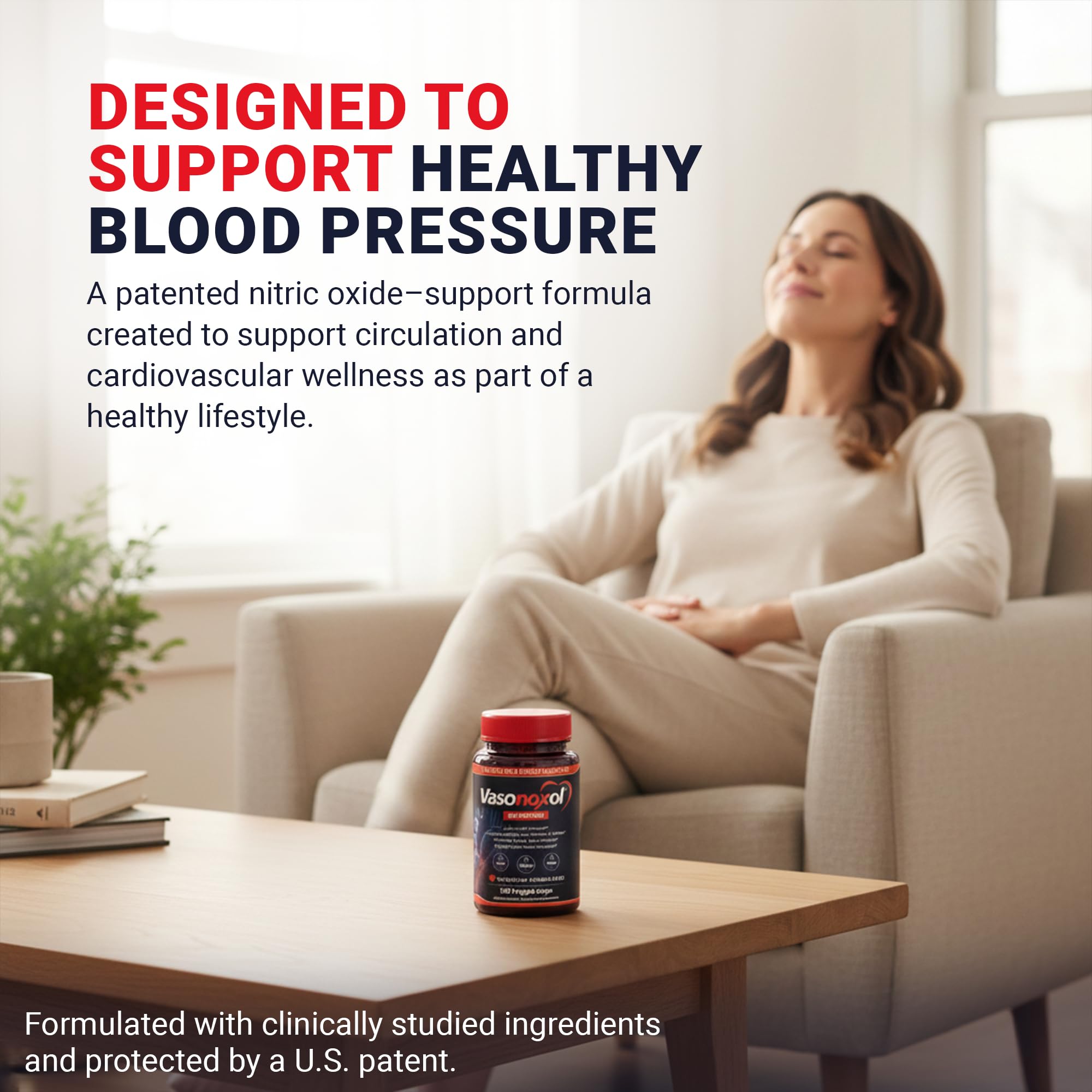 Vasonoxol U.S. Patented Nitric Oxide Supplement for Blood Pressure Support 2880mg - Physician Formulated Vascular Health Formula with L-Arginine & L-Citrulline - Vegan, Non-GMO (120 Capsules) PanoxolAu supplements