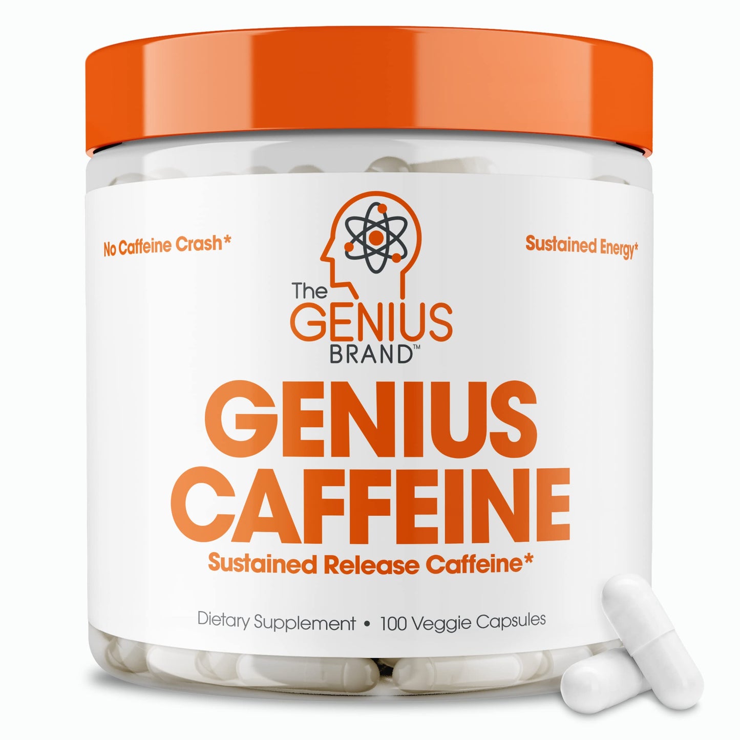 Genius Caffeine Pills 100mg, Extended-Release Microencapsulated Caffeine Pills The Genius BrandUS supplements