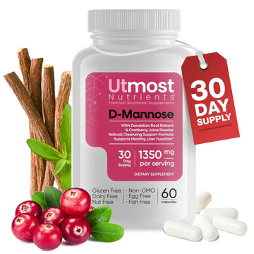 Utmost Nutrients Urinary Defense D-Mannose Supplement - Urinary Health for Women - Optimized Clinical Strength Formula Cleanses, Flushes and Rebuilds The Urinary System Utmost NutrientsAu supplements