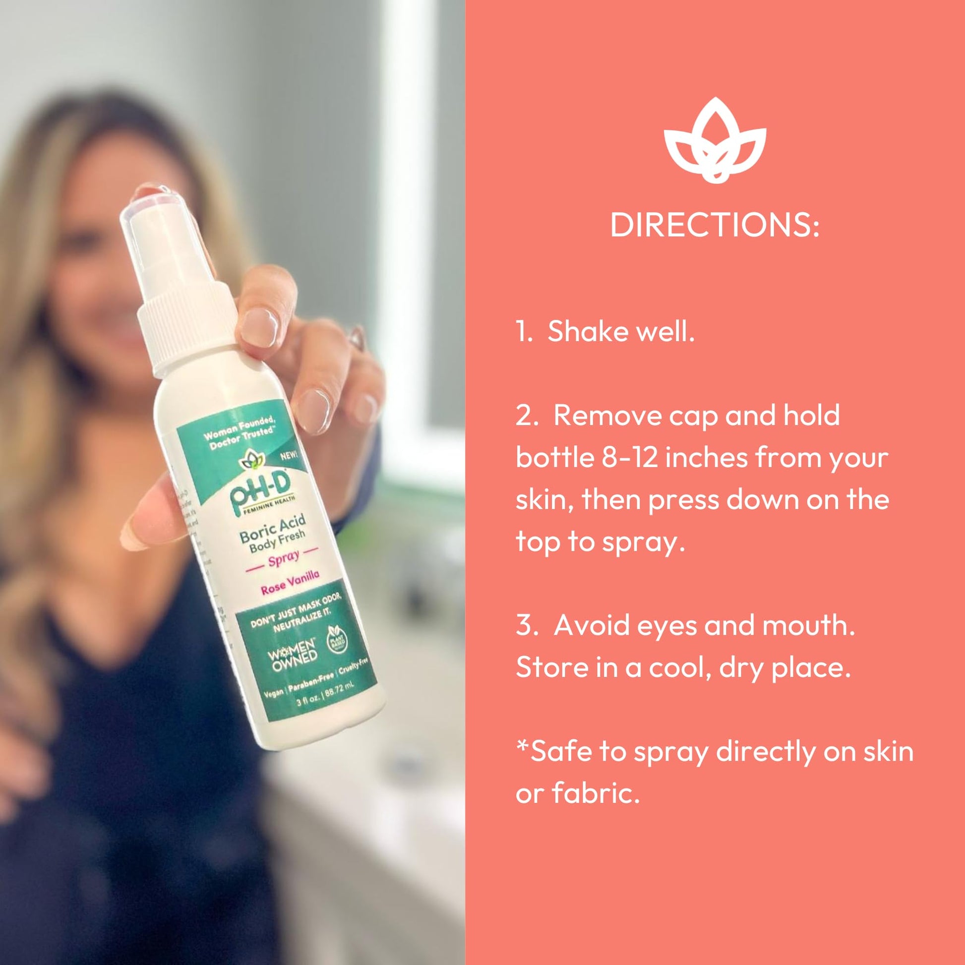 pH-D Feminine Health - Boric Acid Body Fresh Spray - Vegan, Paraben-Free, Plant Based pH-D Feminine Health SupportAu supplements