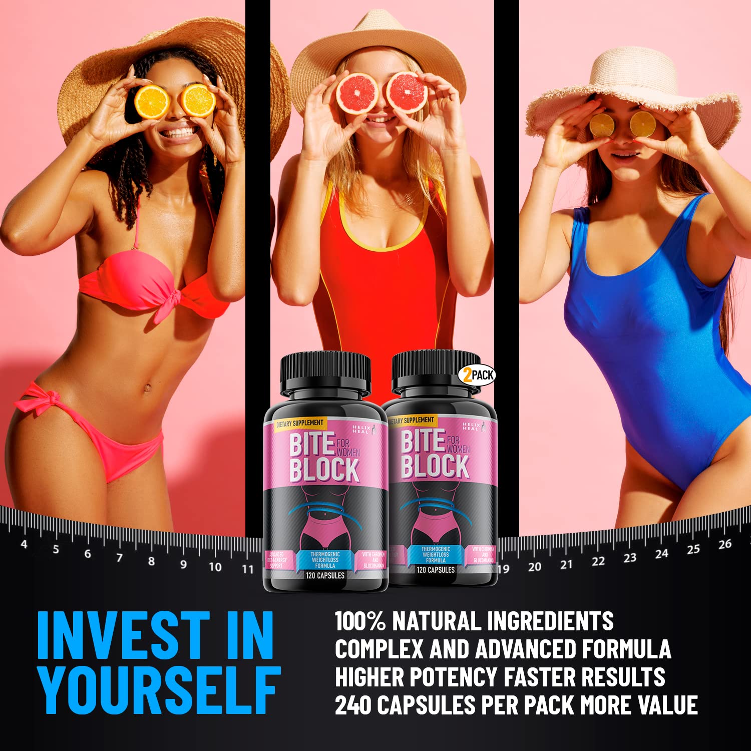 Appetite Suppressant for Women - Weight Loss Pills for Bloating Relief & Carb Blocker Helix HealAu supplements