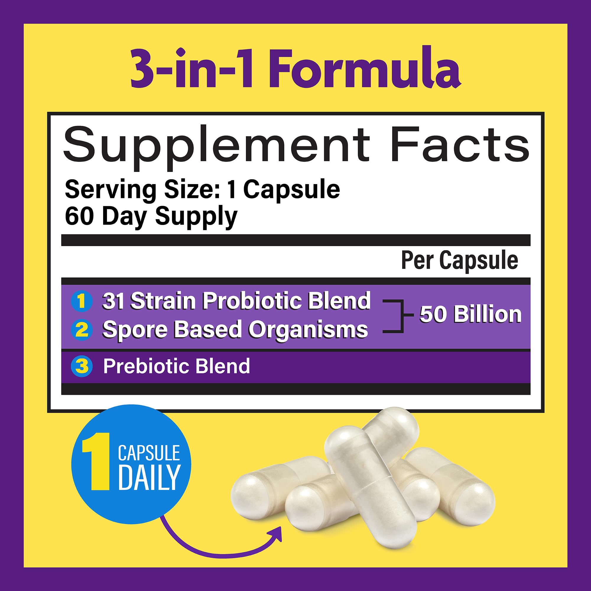 InnovixLabs Multi Strain Probiotics for Women & Men - Probiotic Supplement - 50 Billion CFU - Gut Health, Immune Support, Digestion, Lactobacillus Acidophilus, Prebiotics and Probiotics, 60 Capsules InnovixLabsAu supplements