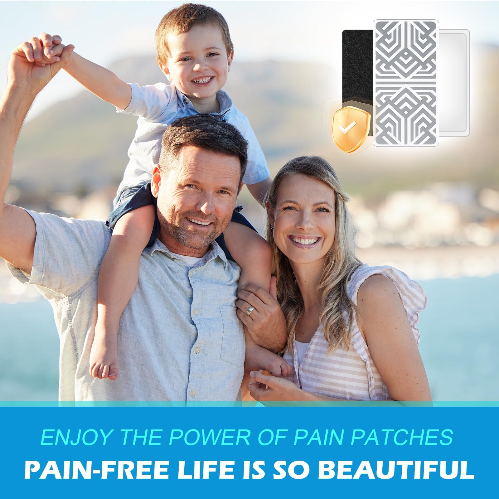 Reusable Pain Relief Patches for Sore Muscle, Includes 3 Adhesives, 1 Patch & 1 Carry Bag, Pain Patches for Neck, Back,Foot, Knee etc, Large&Fast Acting, Easy Adhesive Application Pain Patch-0304 SKAYAHAu supplements