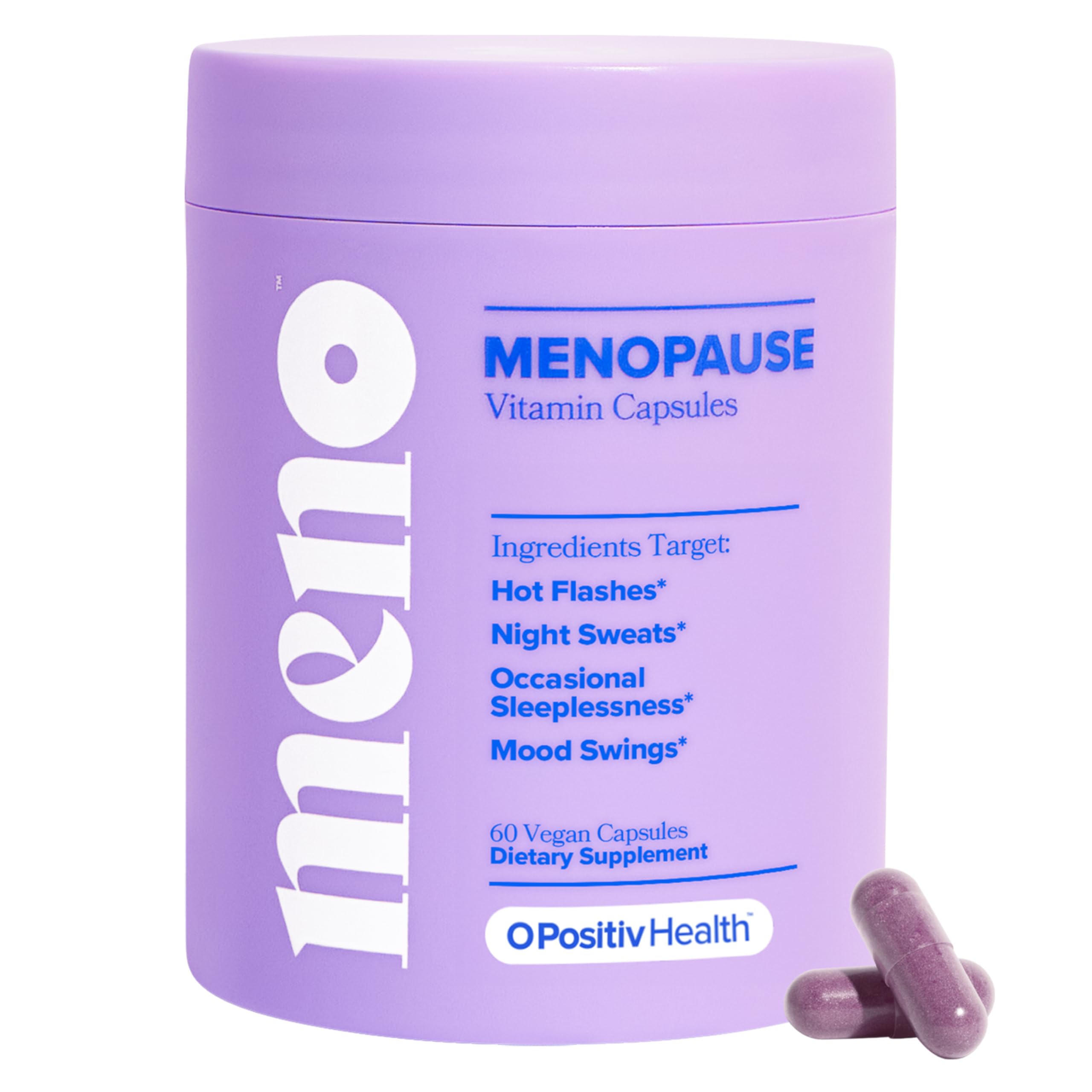 O Positiv MENO Vitamins for Menopause - Hormone-Free Menopause Supplement for Women - Black Cohosh & Ashwagandha KSM-66 - Helps Relieve Hot Flashes, Night Sweats, Mood Swings - 30 Servings (Pack of 1) O PositivAu supplements