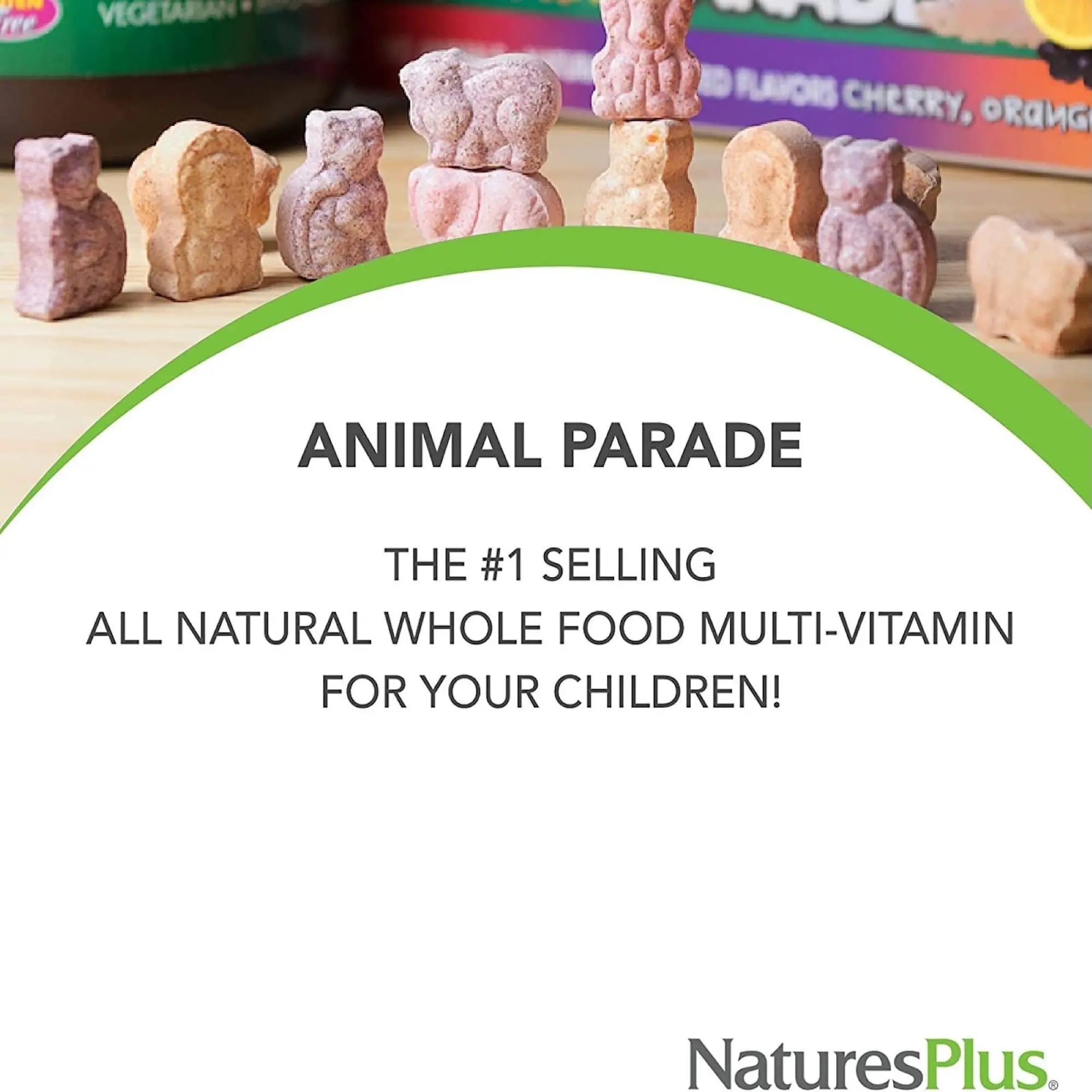 NaturesPlus Animal Parade Multivitamin Children's Gummies - 90 Count - Assorted Cherry, Grape & Orange Flavors NaturesPlusAu supplements