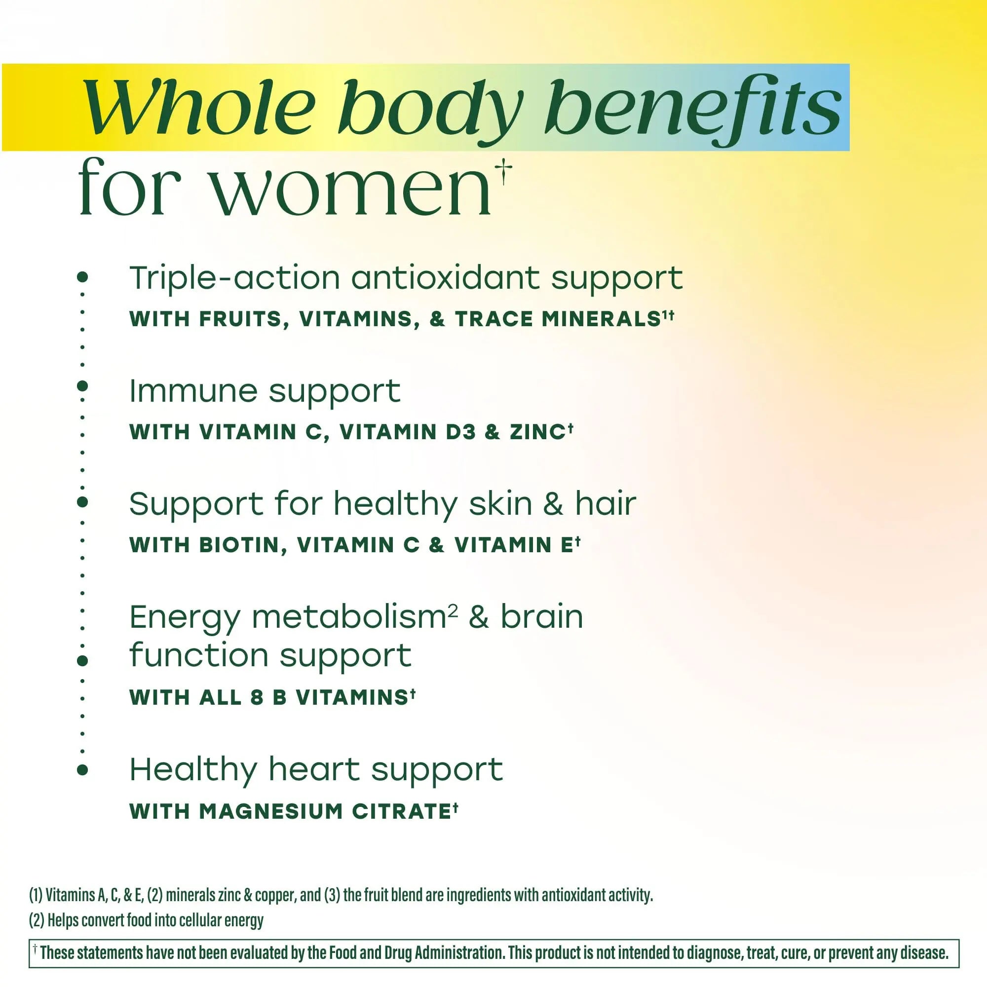 MegaFood Women’s Whole Body Multivitamin Gummies - Multivitamin For Women With Vitamin C, Magnesium Citrate, Vitamin D3, Folate MegaFoodAu supplements