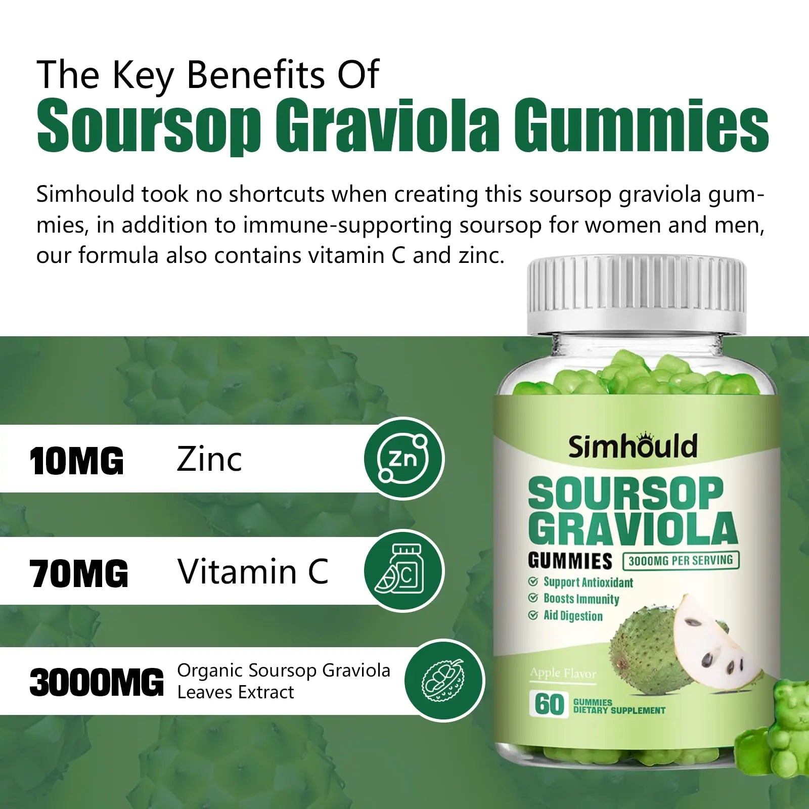 Simhould 1 Pack Soursop Graviola Gummies SimhouldAu supplements