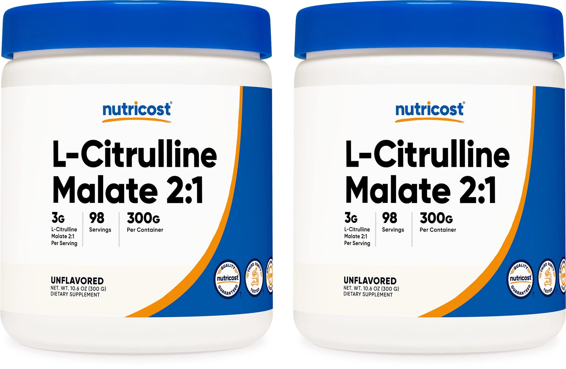 Nutricost L-Citrulline Malate 300G (2 Pack) - Pure L-Citrulline Powder, 3000mg Per Serving NutricostAu supplements