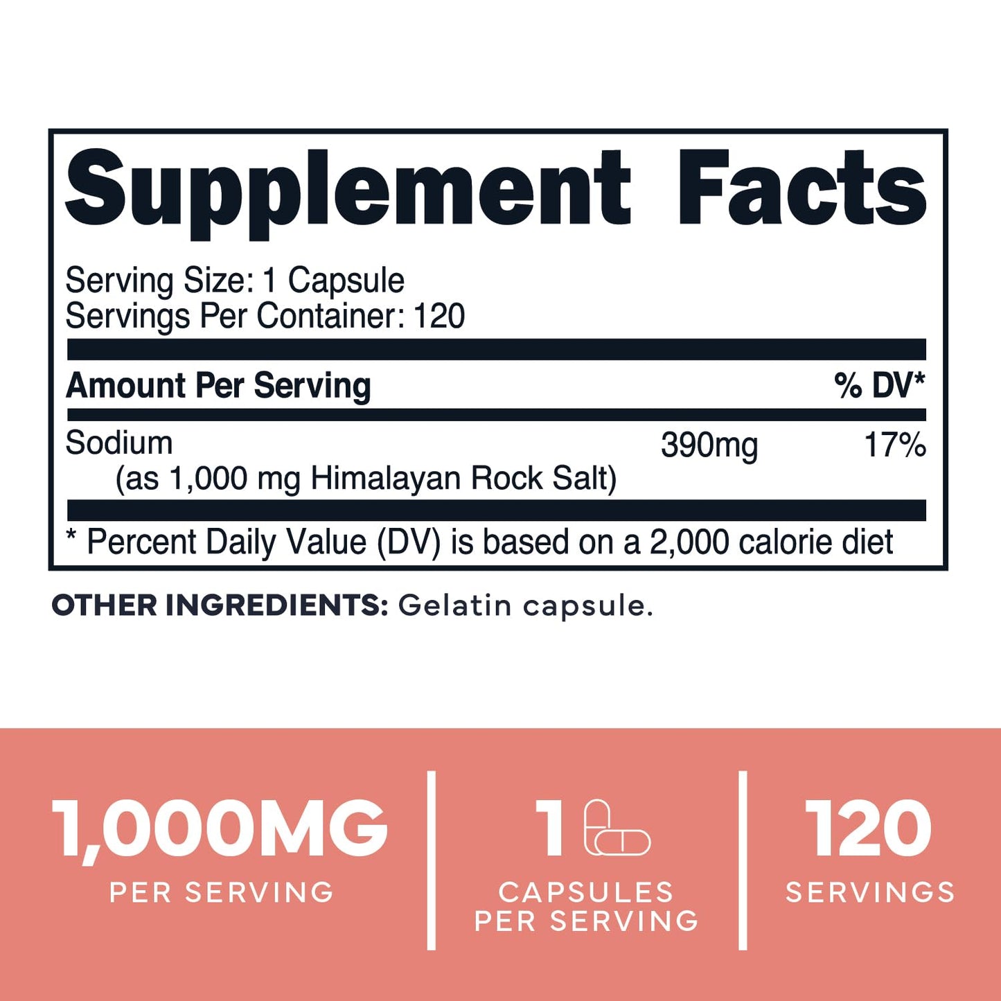 Type Zero Himalayan Rock Salt Capsules (120 Capsules) (1000mg per Serving) Type ZeroUS supplements