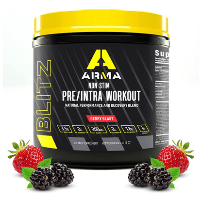 ARMA Blitz Non Stimulant Pre/Intra Powder – Natural Berry Pre-Workout Drink Mix ARMAUS supplements