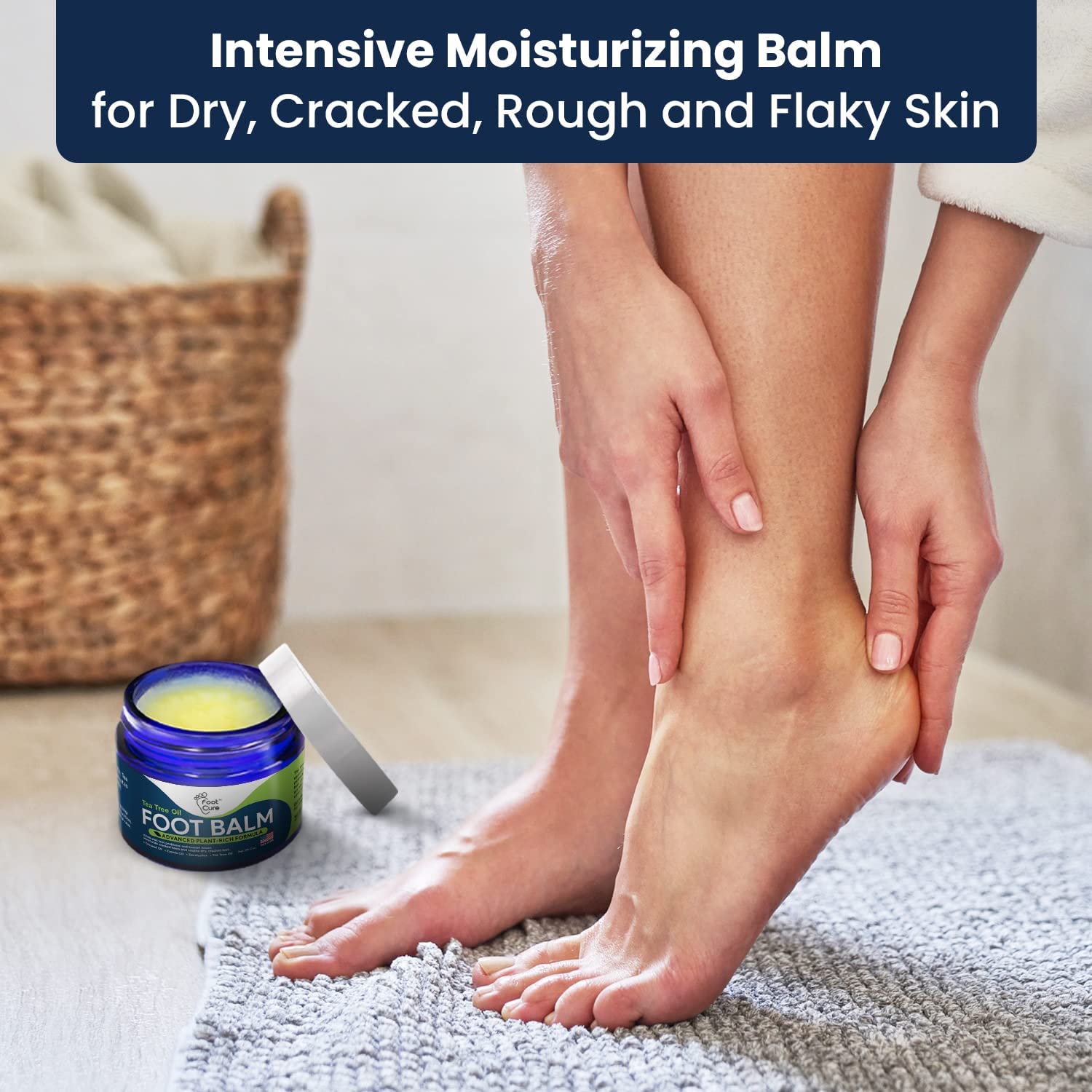 Tea Tree Oil Foot Balm/ Moisturizer For Dry Cracked Feet - Instantly Hydrates & Soothes FOOT CUREUS supplements