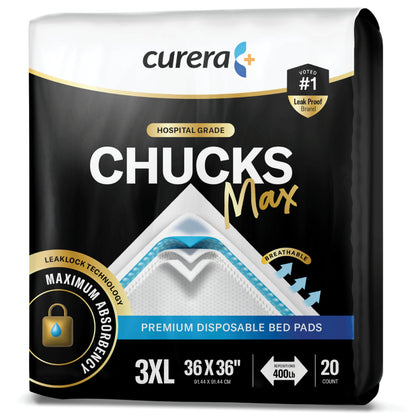 Chucks MAX Hospital Bed Pads Disposable Adult 36 x 36 Breathable Stack ManUS supplements