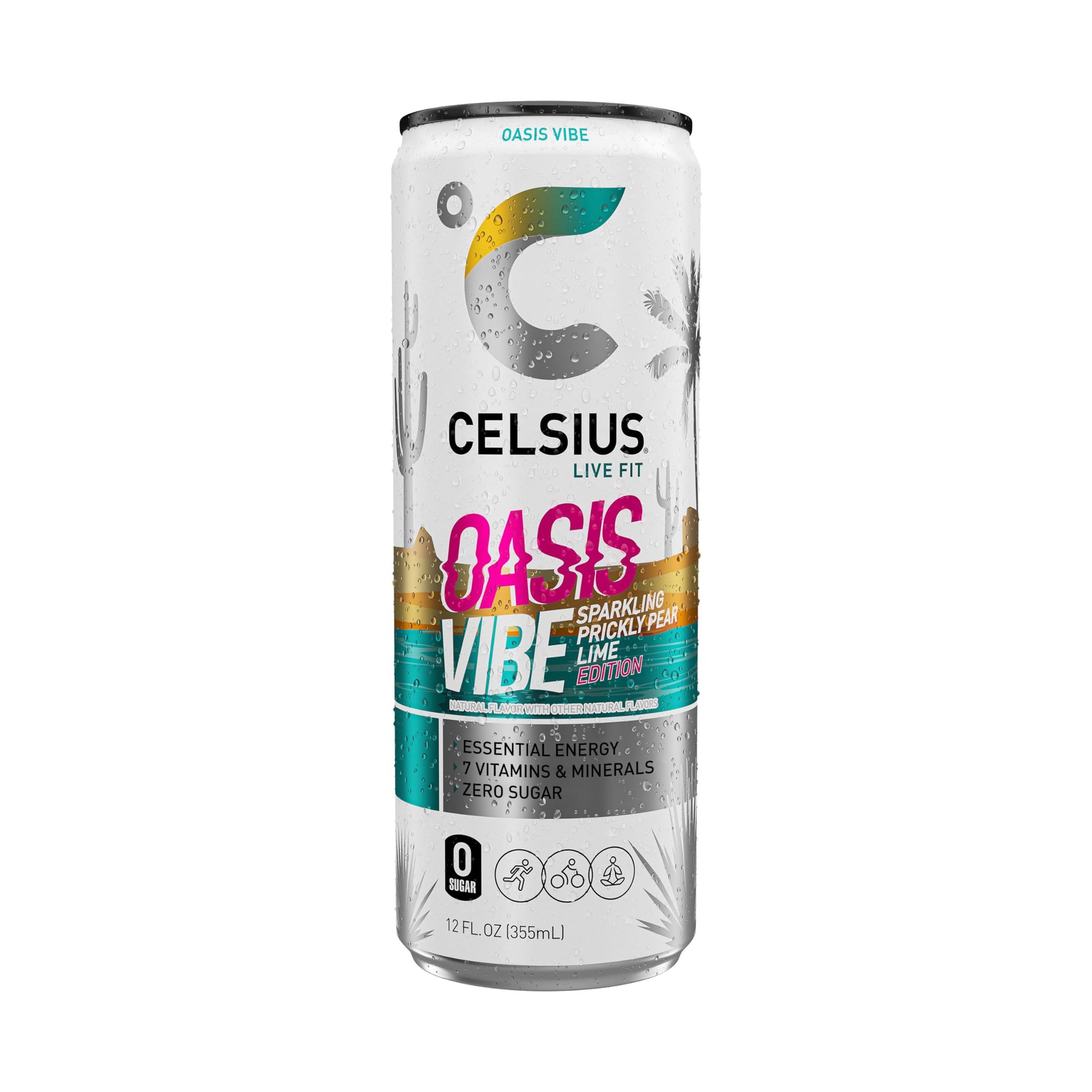 CELSIUS Sparkling Oasis Vibe, Functional Essential Energy Drink, 12 Fl Oz (Pack of 12) CELSIUSUS supplements