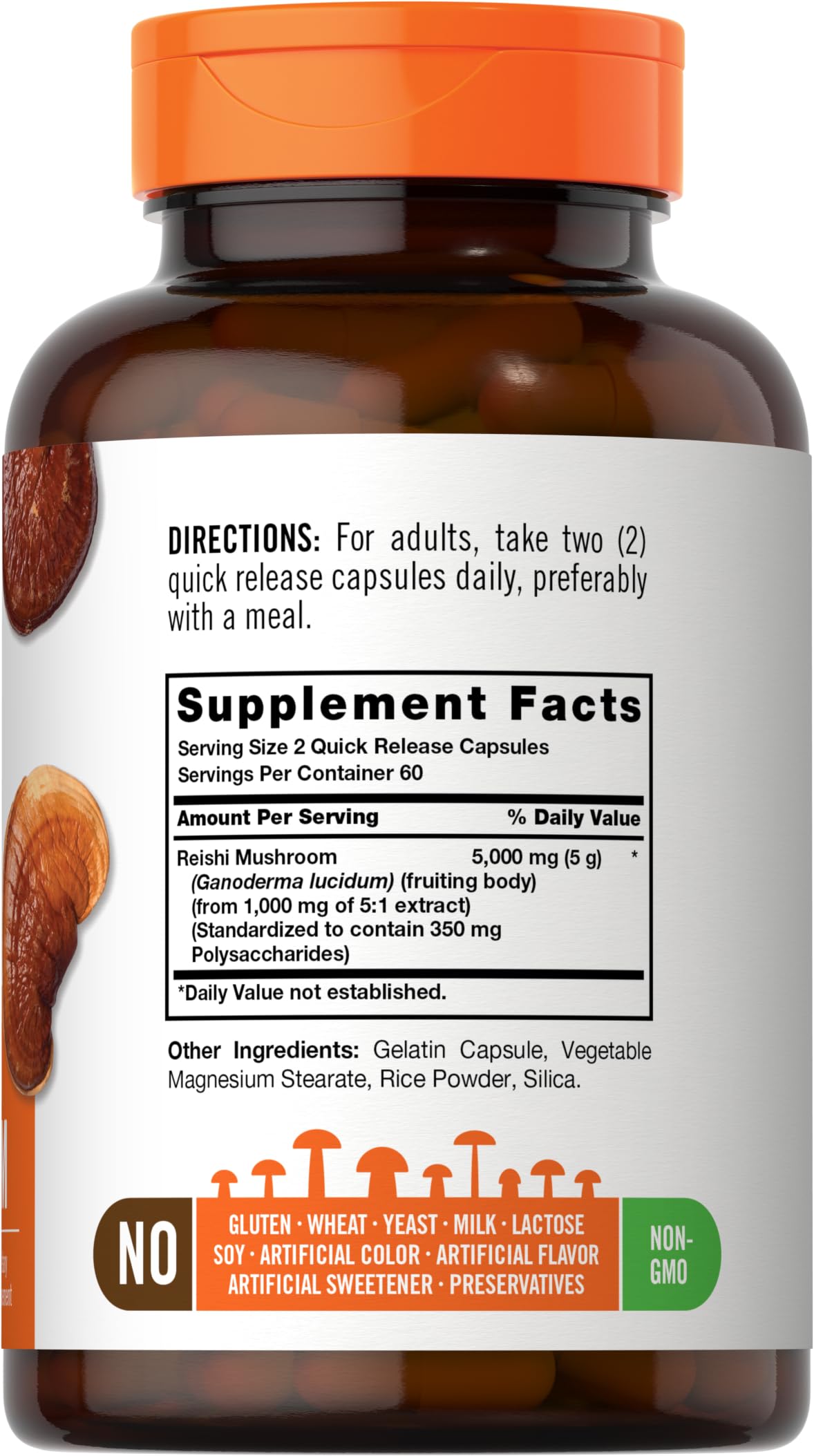 Carlyle Reishi Mushroom Capsules 5000 mg |120 Count | Non-GMO and Gluten Free Extract CarlyleUS supplements