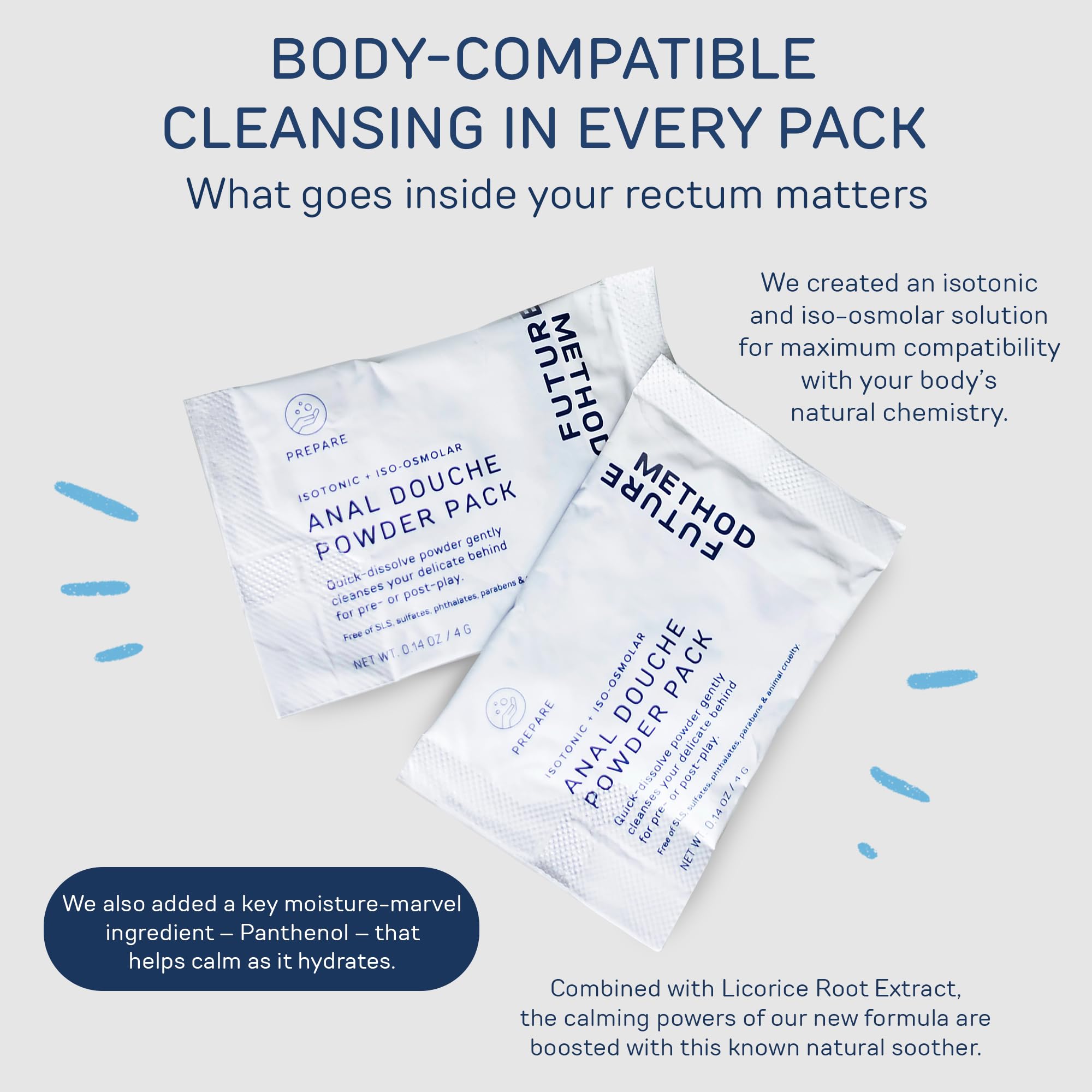Anal Douche Powder 10 Packs with Reuseable Beaker - pH Balanced & Soothing Anal Flush Cleanser FUTURE METHODAu supplements