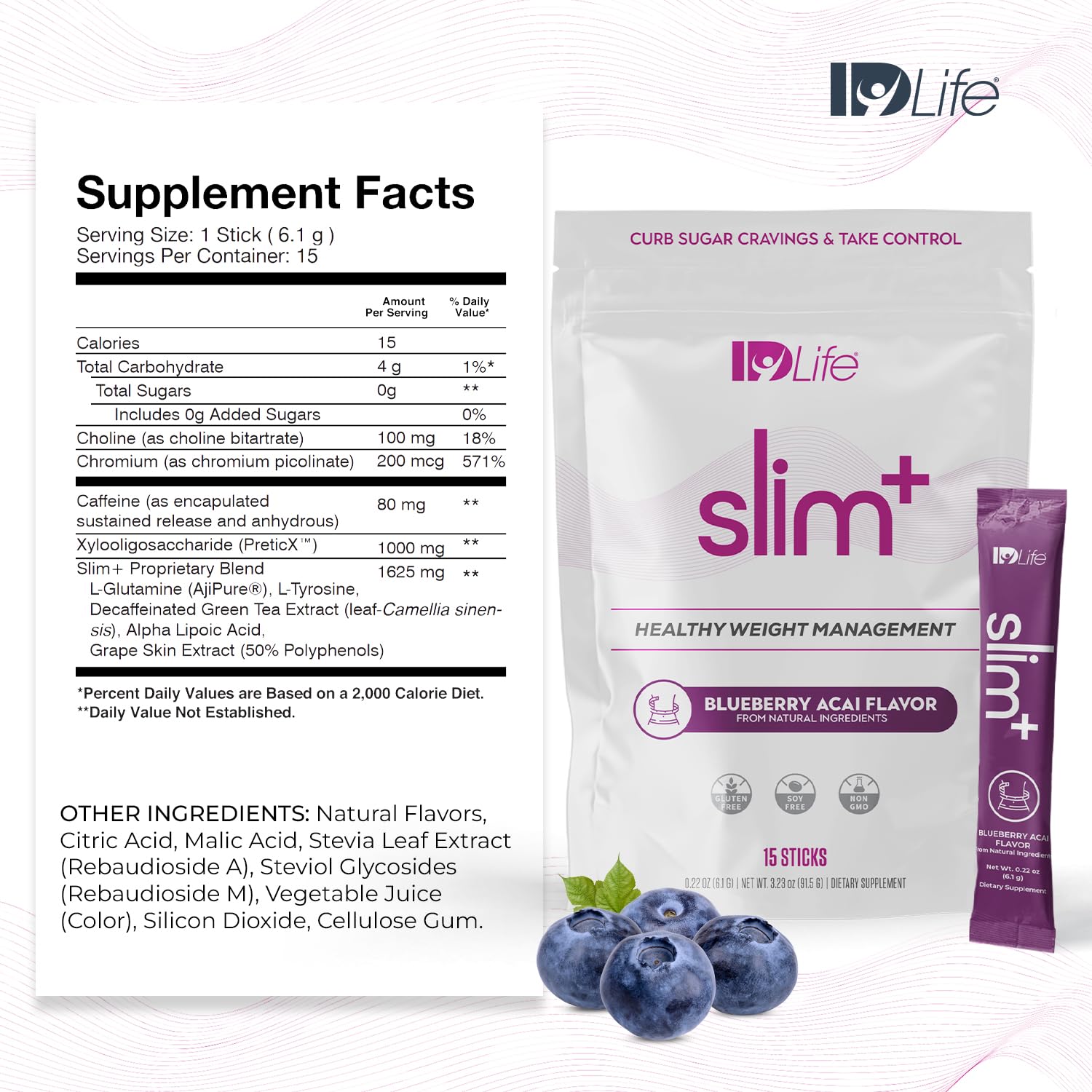 IDLife Slim+ - Weight Management Supplement - Easy to Prepare Delicious Blueberry Acai IDLifeUS supplements