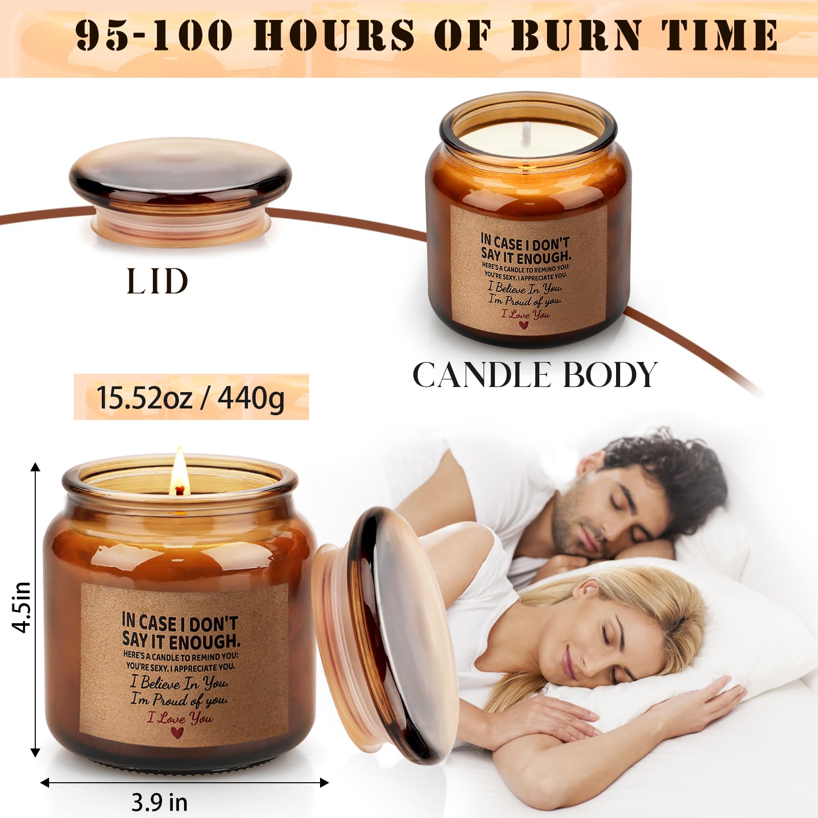 Candle Amber Moss Scented, Valentines Day Gifts for Her Girlfriend Wife, Romantic Anniversary YINUO LIGHTAu supplements