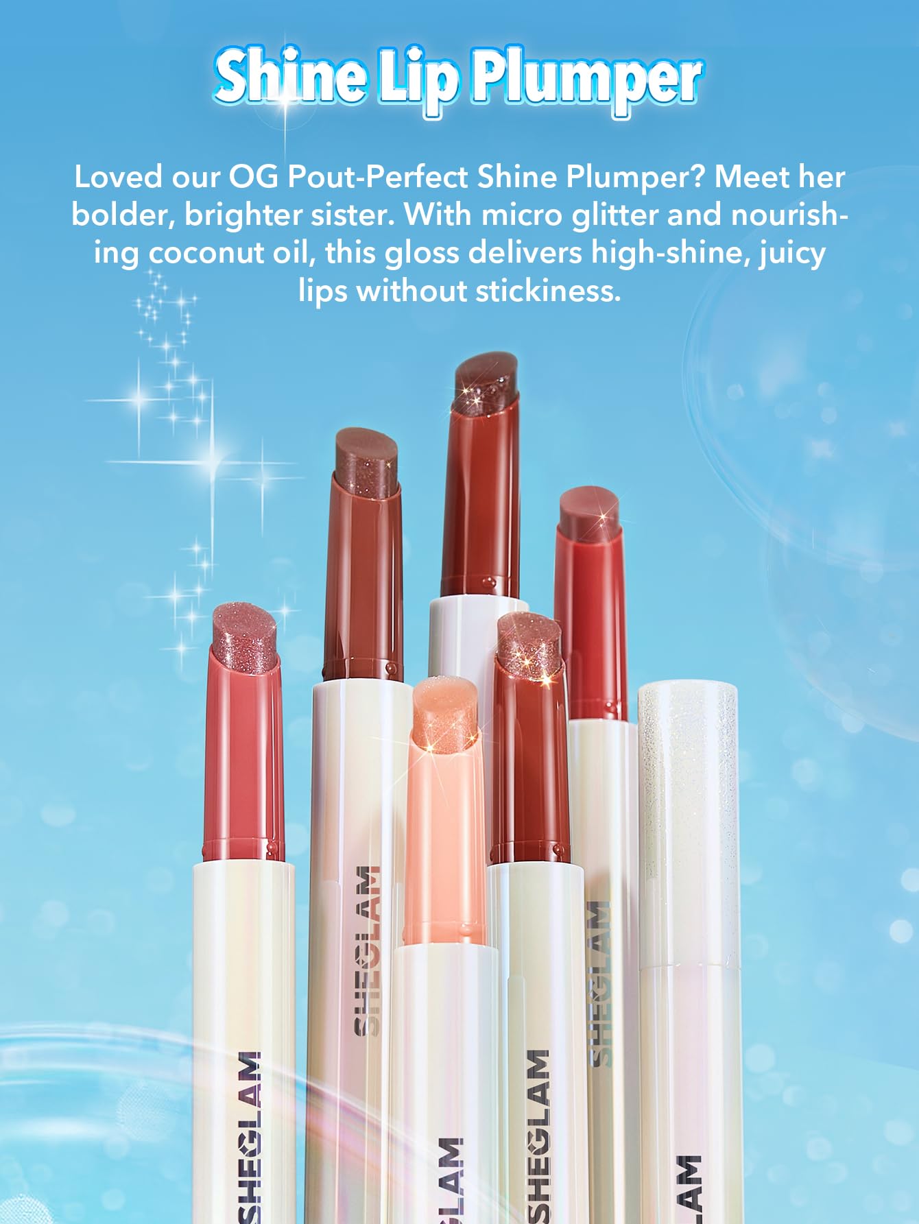 SHEGLAM Pout-Perfect Moisturizing Solid Lip Gloss Shimmer Lip Plumper - Violet Fizz SHEGLAMAu supplements