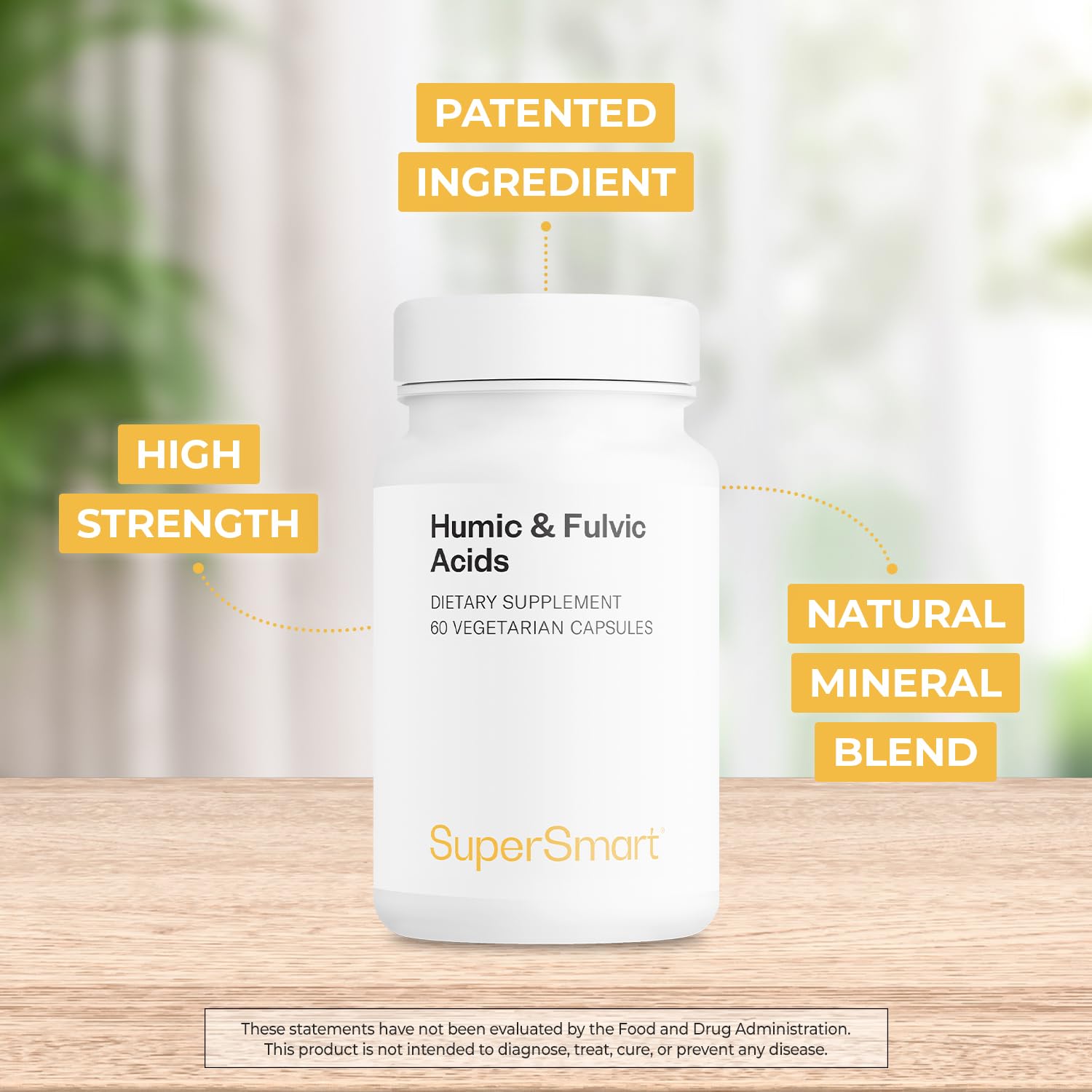 Supersmart - Humic and Fulvic Acid Supplement 300mg per Day (Patented & High Strength) - Fulvic Humic Mineral Blend | Non-GMO & Gluten Free - 60 Vegetarian Capsules SupersmartAu supplements