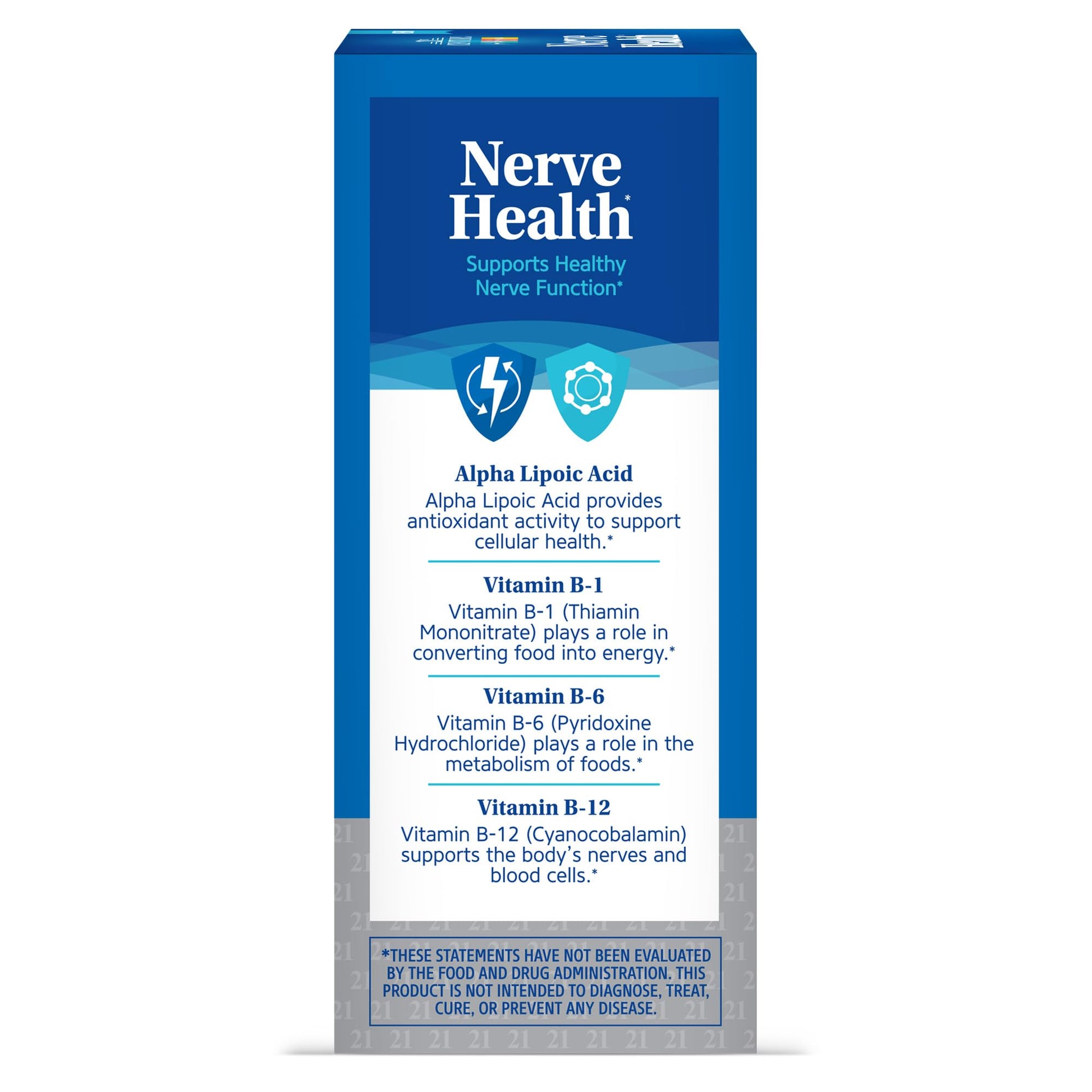 21st Century Nerve Health Tablets (30 Count), Alpha Lipoic Acid 300mg, B1, B6, & B12 Vitamins for Nerve Function Support, Antioxidant ALA Supplement, Gluten Free. Non-GMO, & Vegan 21st CenturyAu supplements